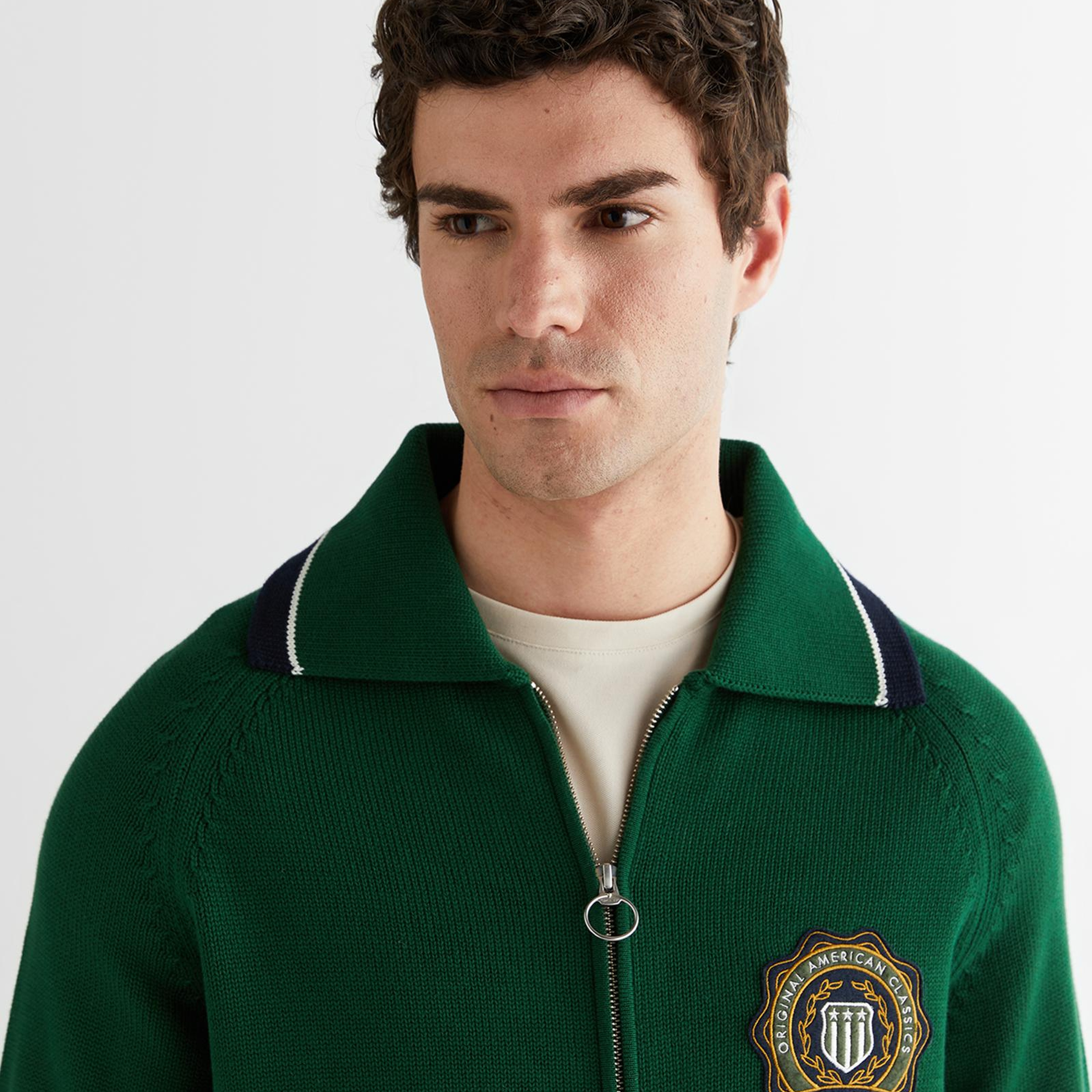 GANT Erkek Yeşil Relaxed Fit Fermuarlı Hırka