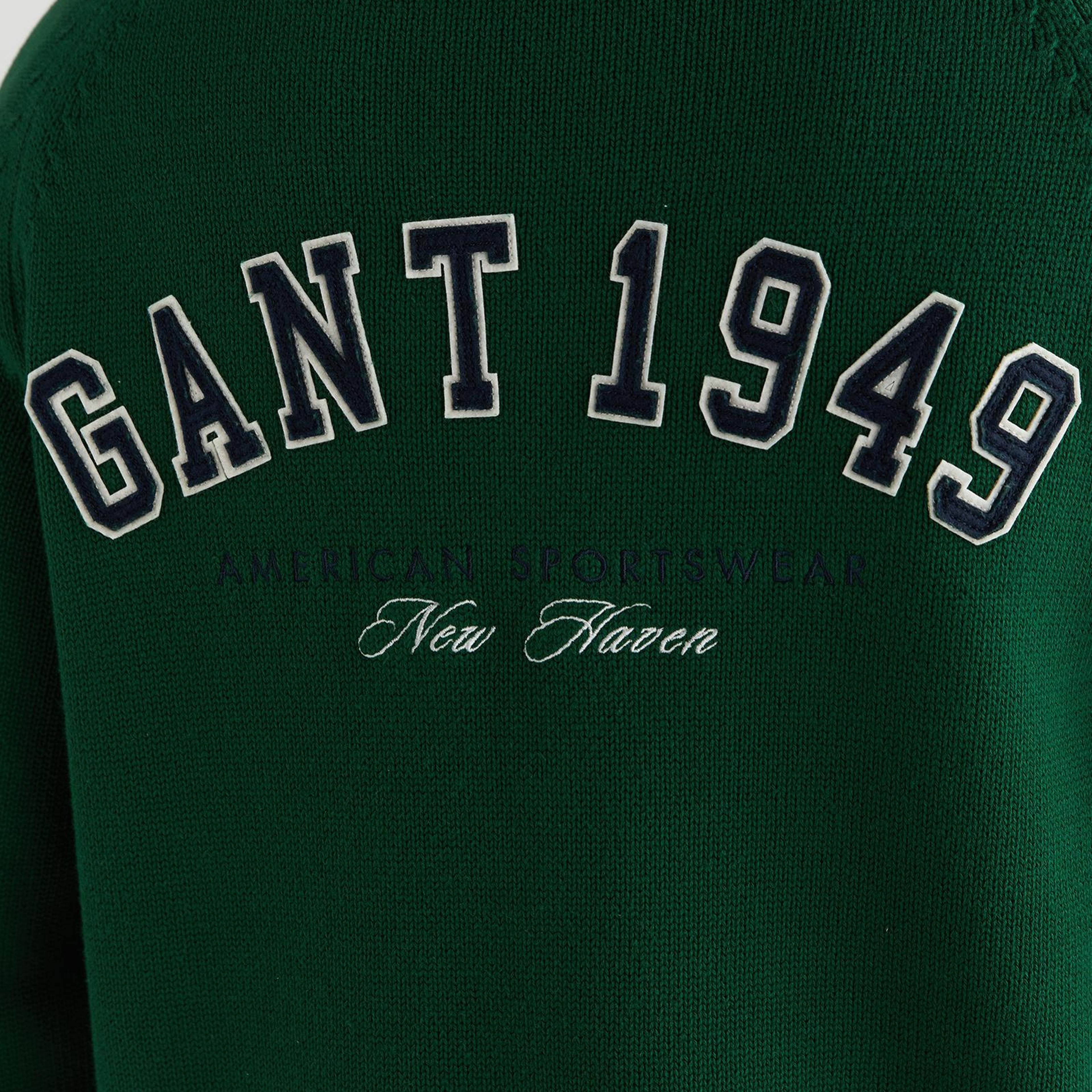 GANT Erkek Yeşil Relaxed Fit Fermuarlı Hırka