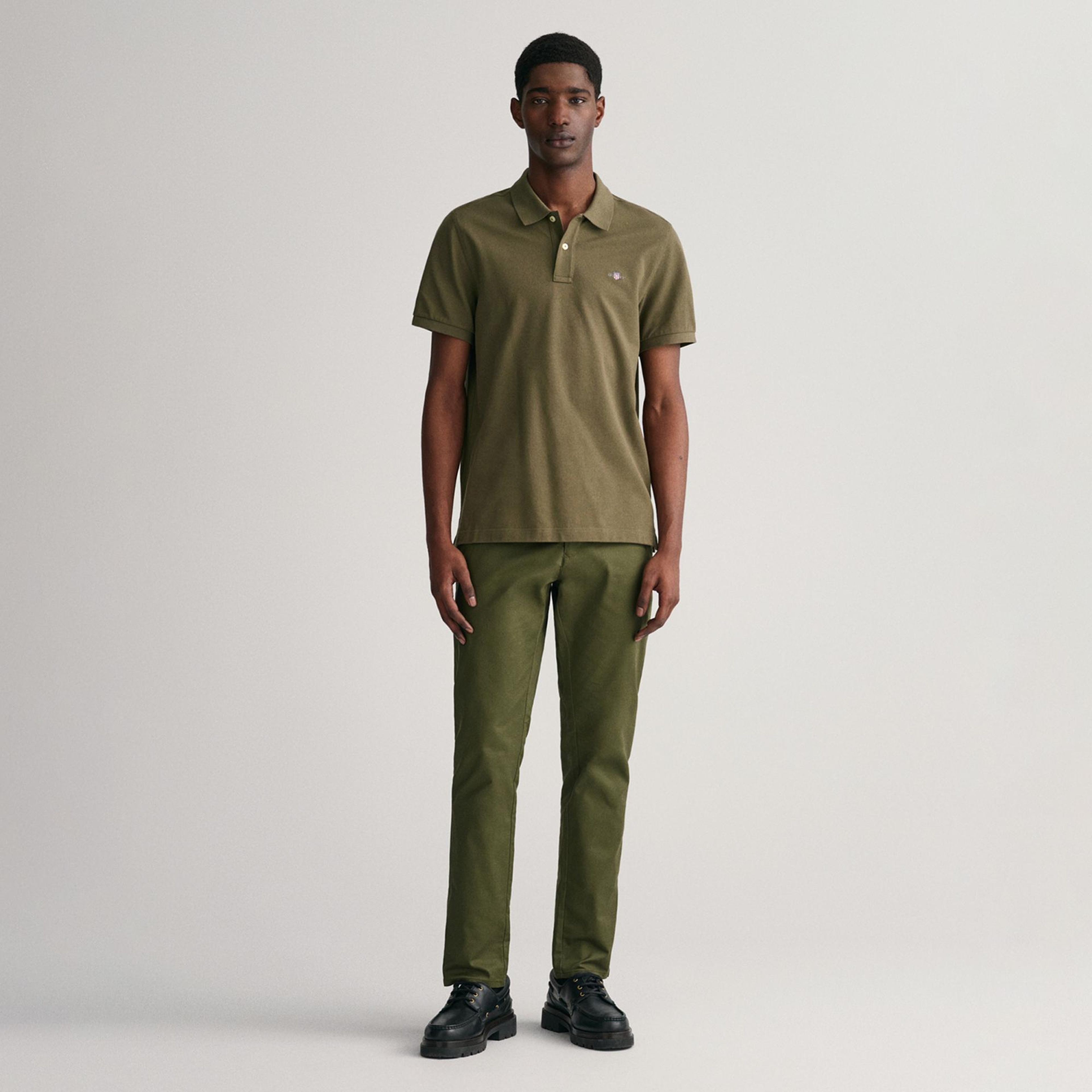 GANT Erkek Yeşil Regular Fit Polo