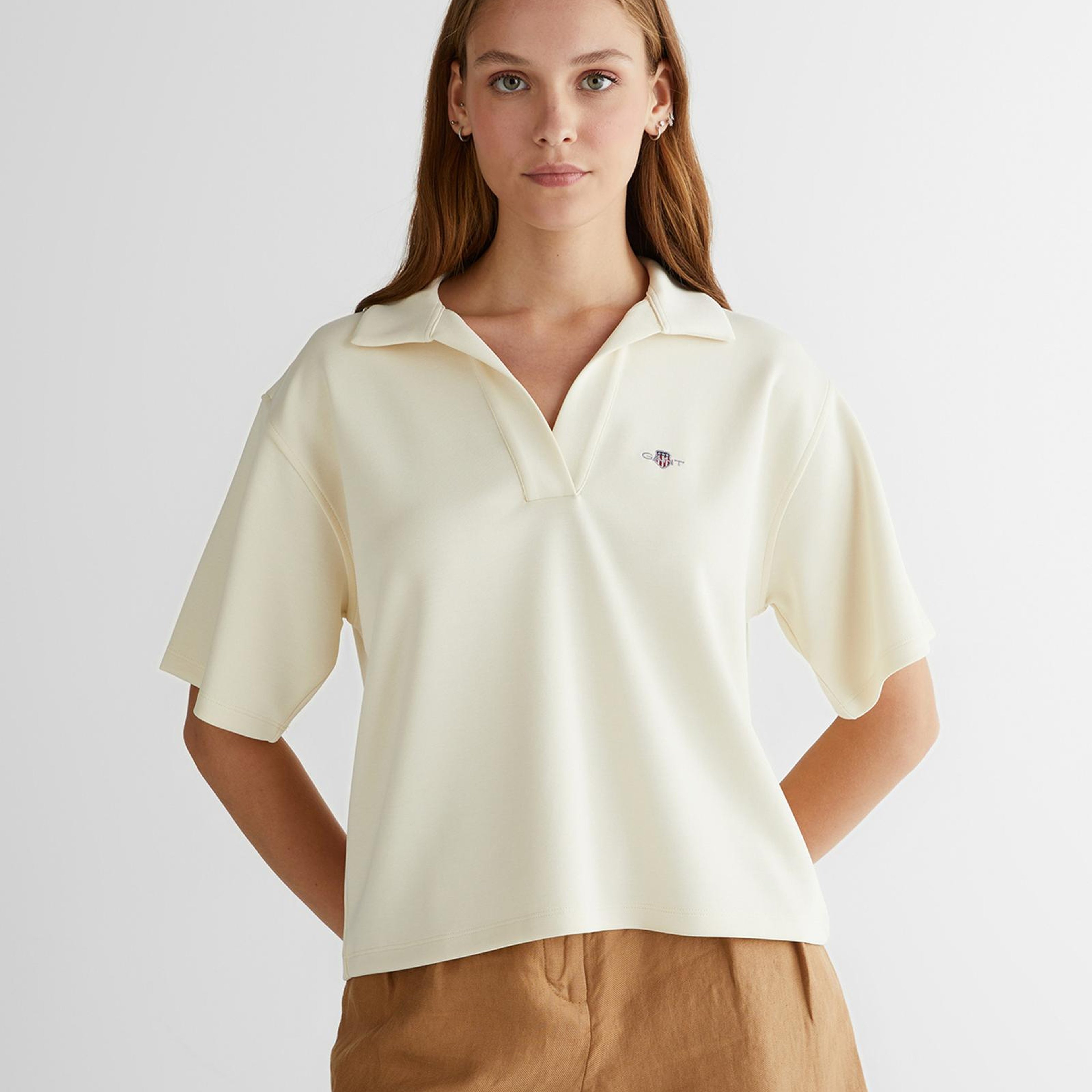 GANT Kadın Krem Logolu Polo