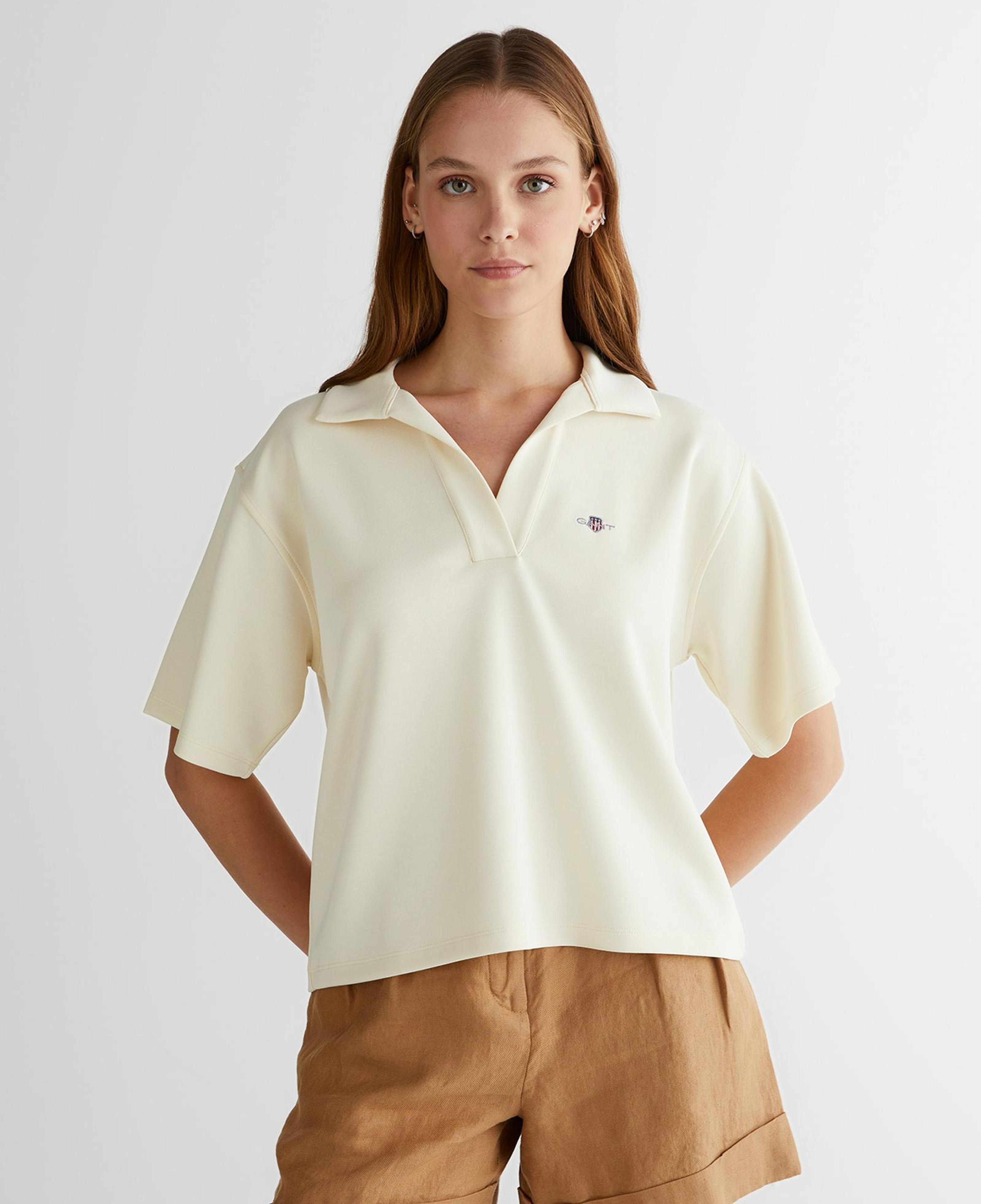 GANT Kadın Krem Logolu Polo