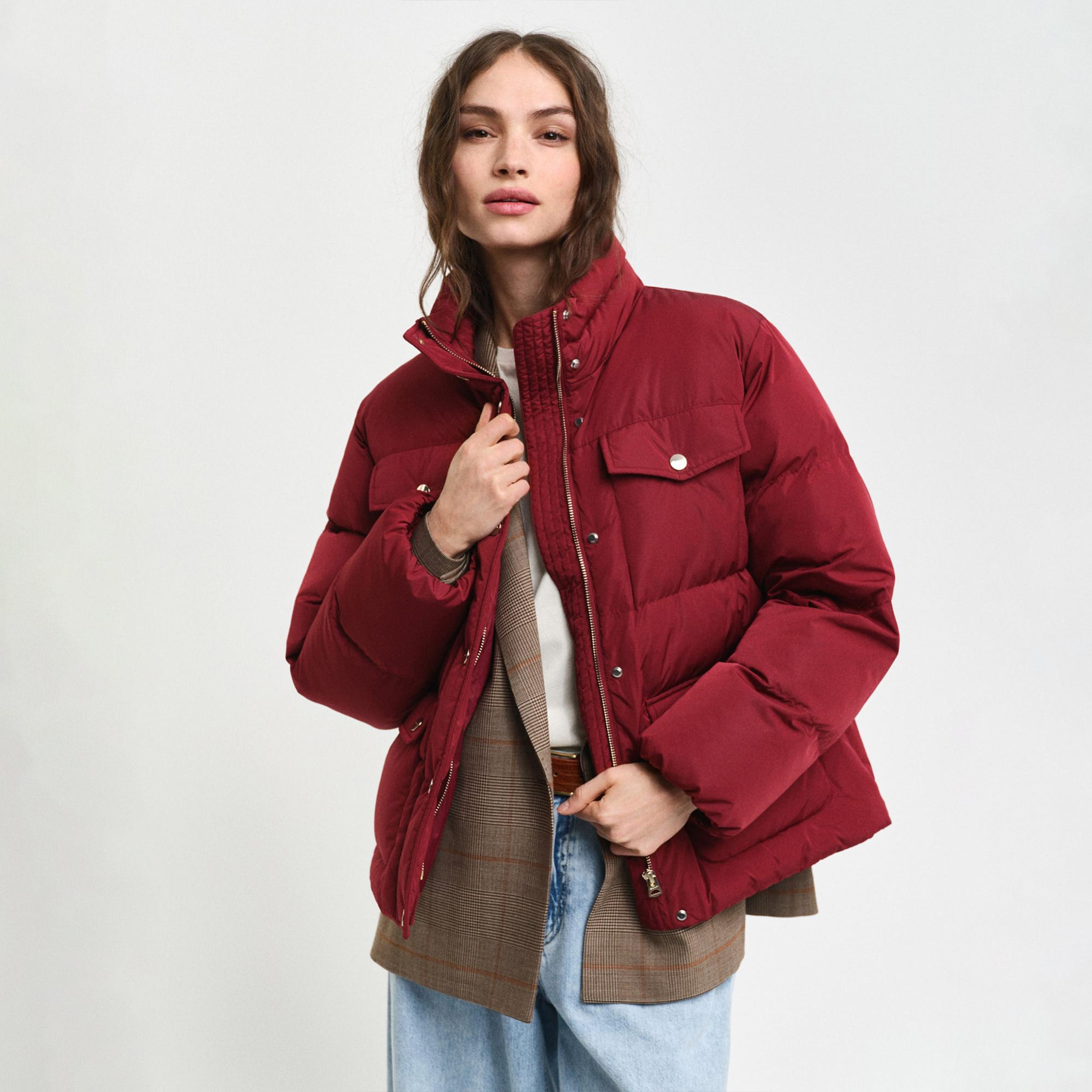 GANT Kadın Bordo Dik Yaka Mont