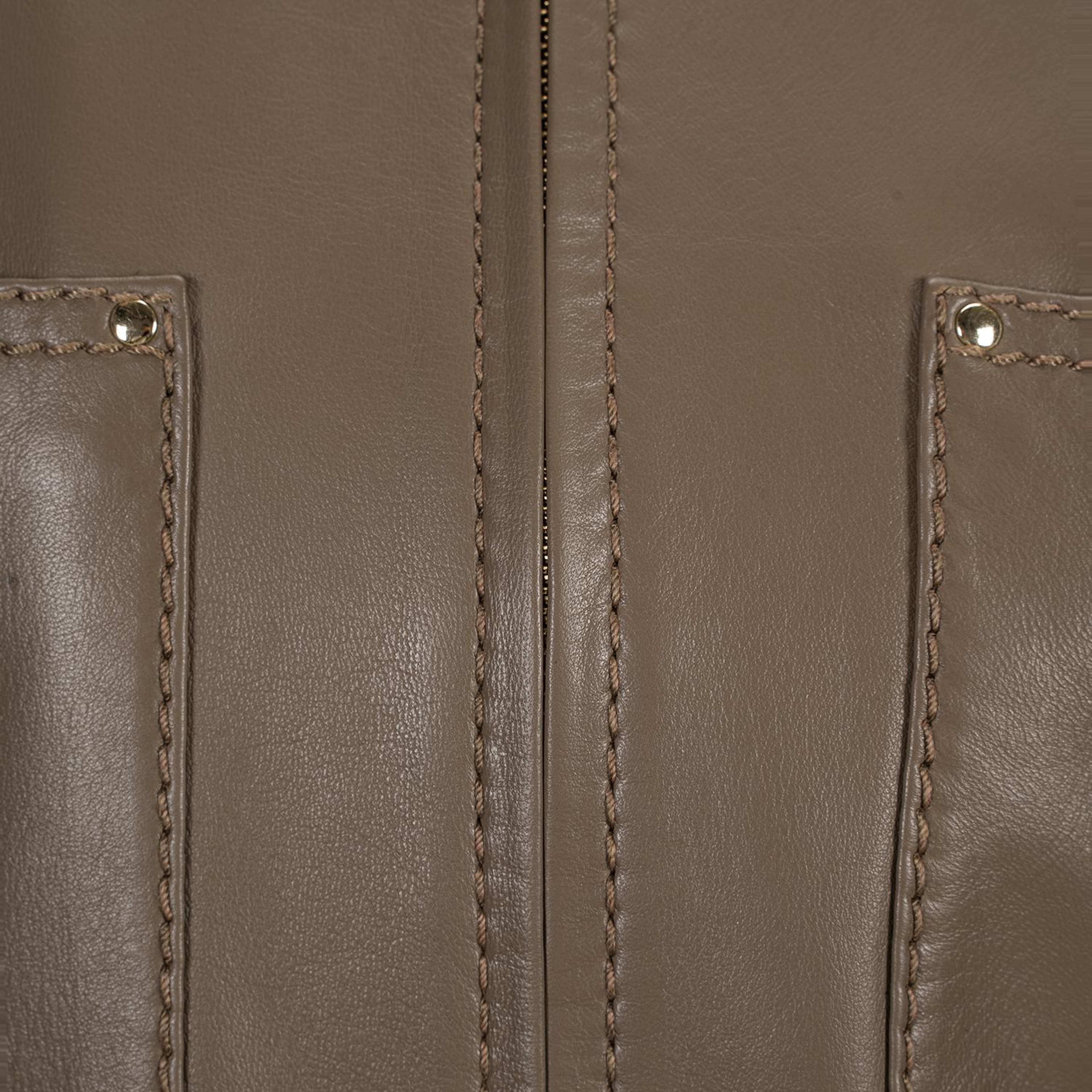 Kadın Kahve Gömlek Yakalı Kısa Deri Ceket