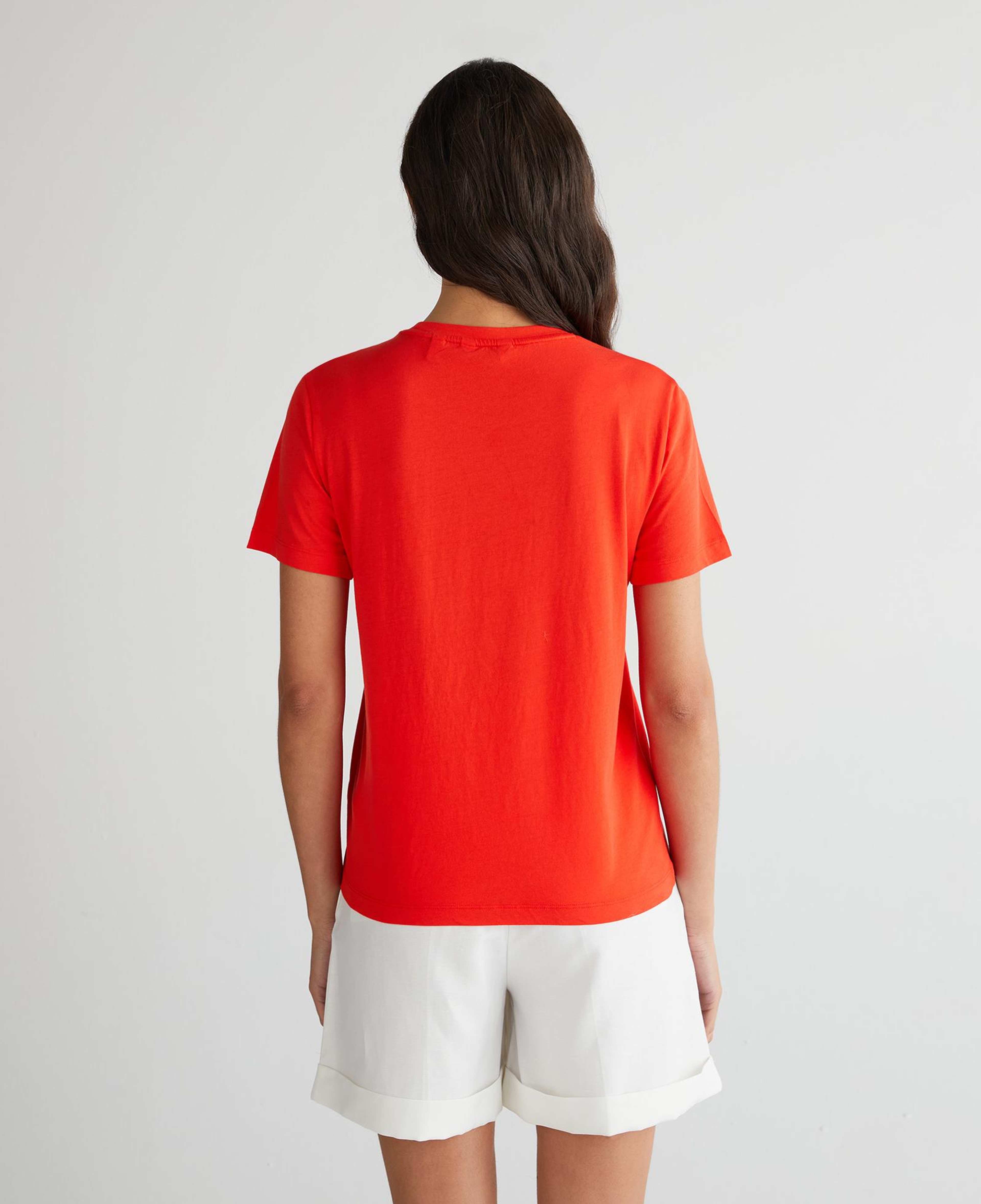 GANT Kadın Turuncu Regular Fit Bisiklet Yaka Logolu T-Shirt