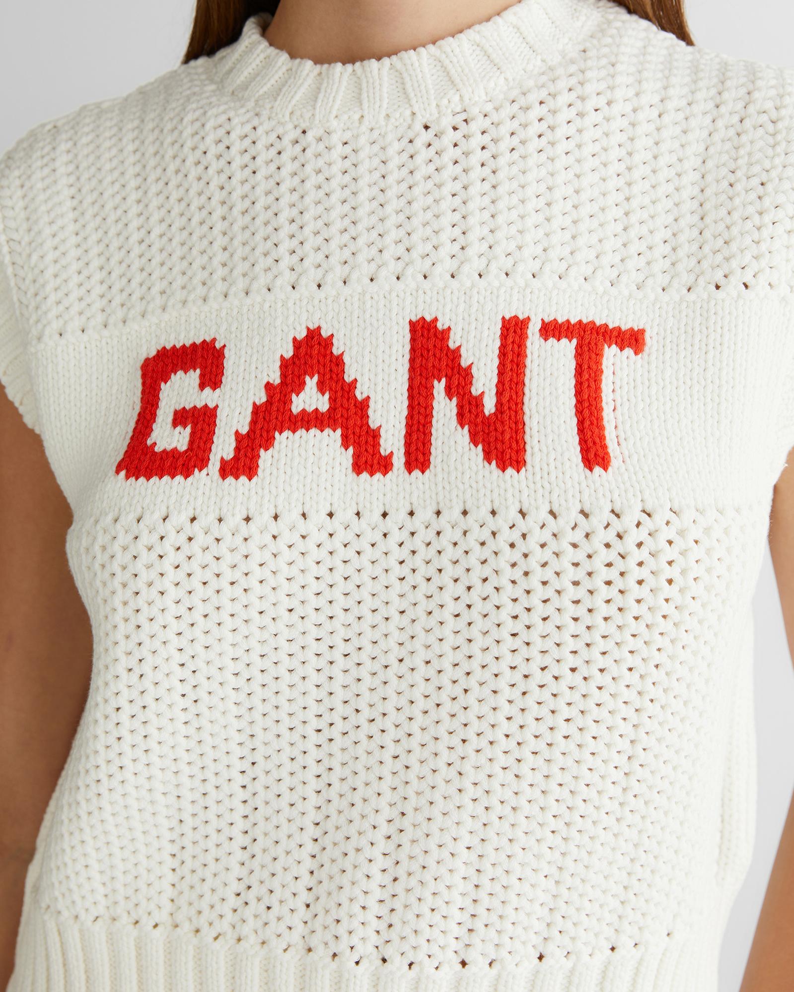 GANT Kadın Krem Bisiklet Yaka Logolu Triko