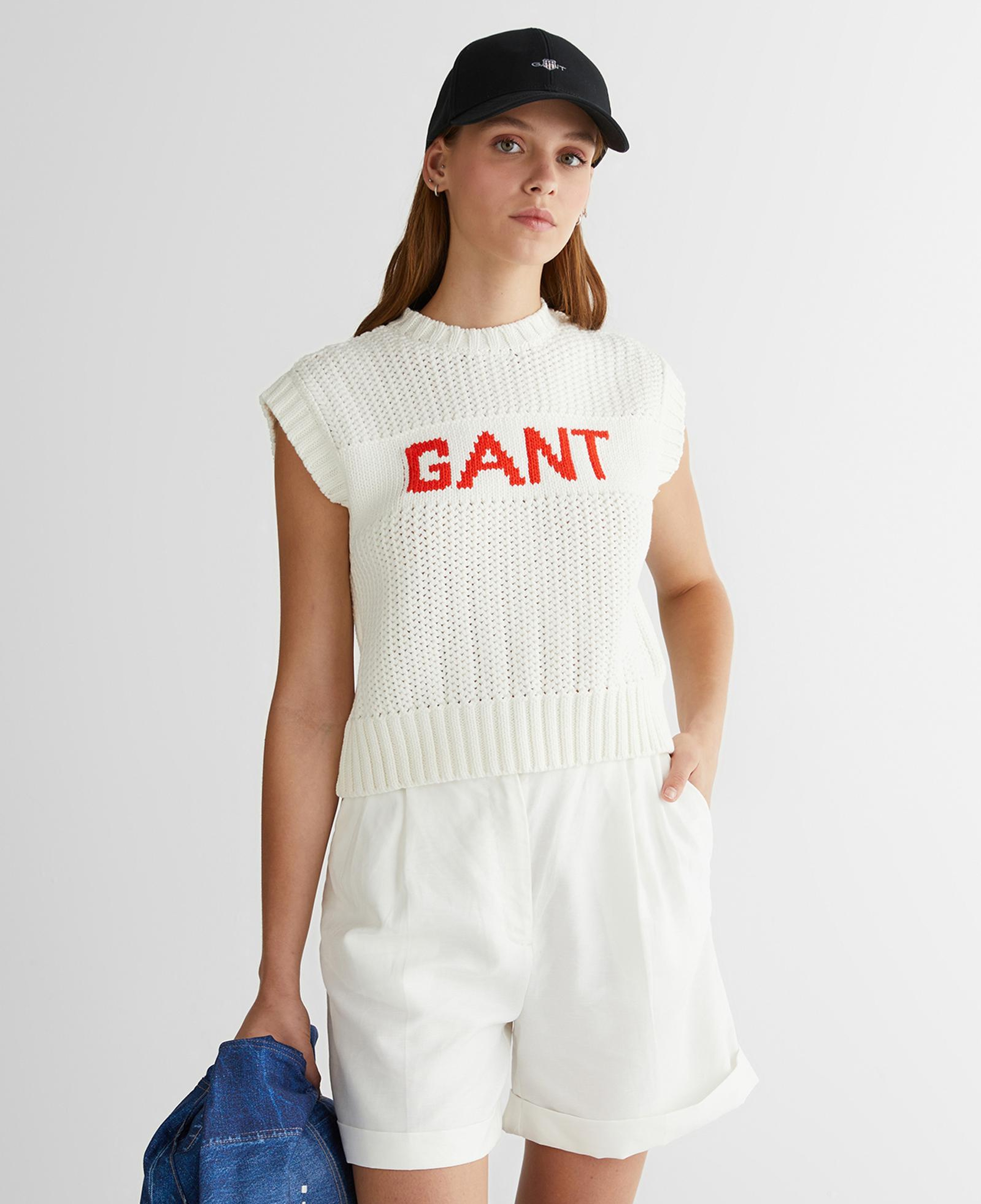 GANT Kadın Krem Bisiklet Yaka Logolu Triko