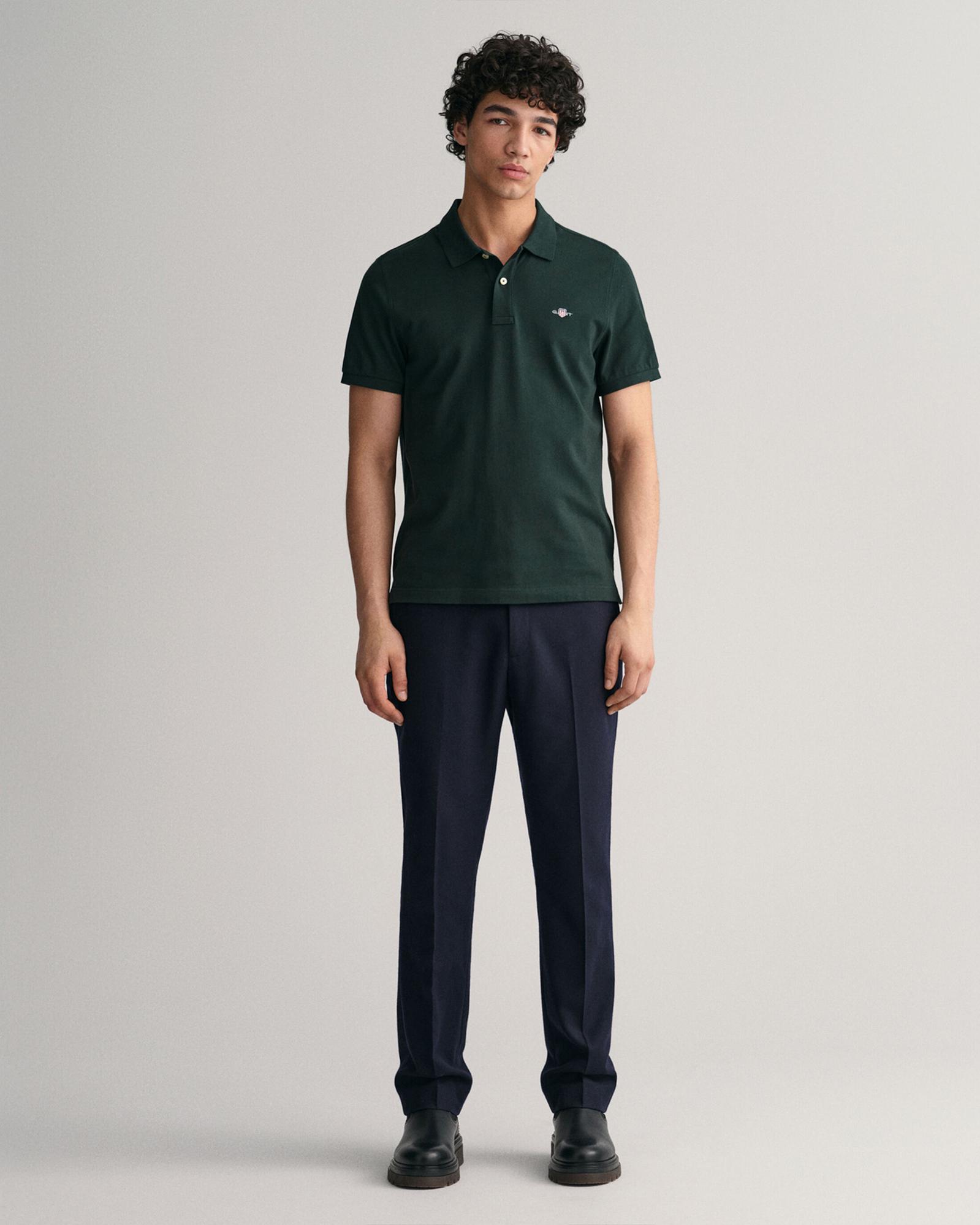 GANT Erkek Yeşil Regular Fit Polo
