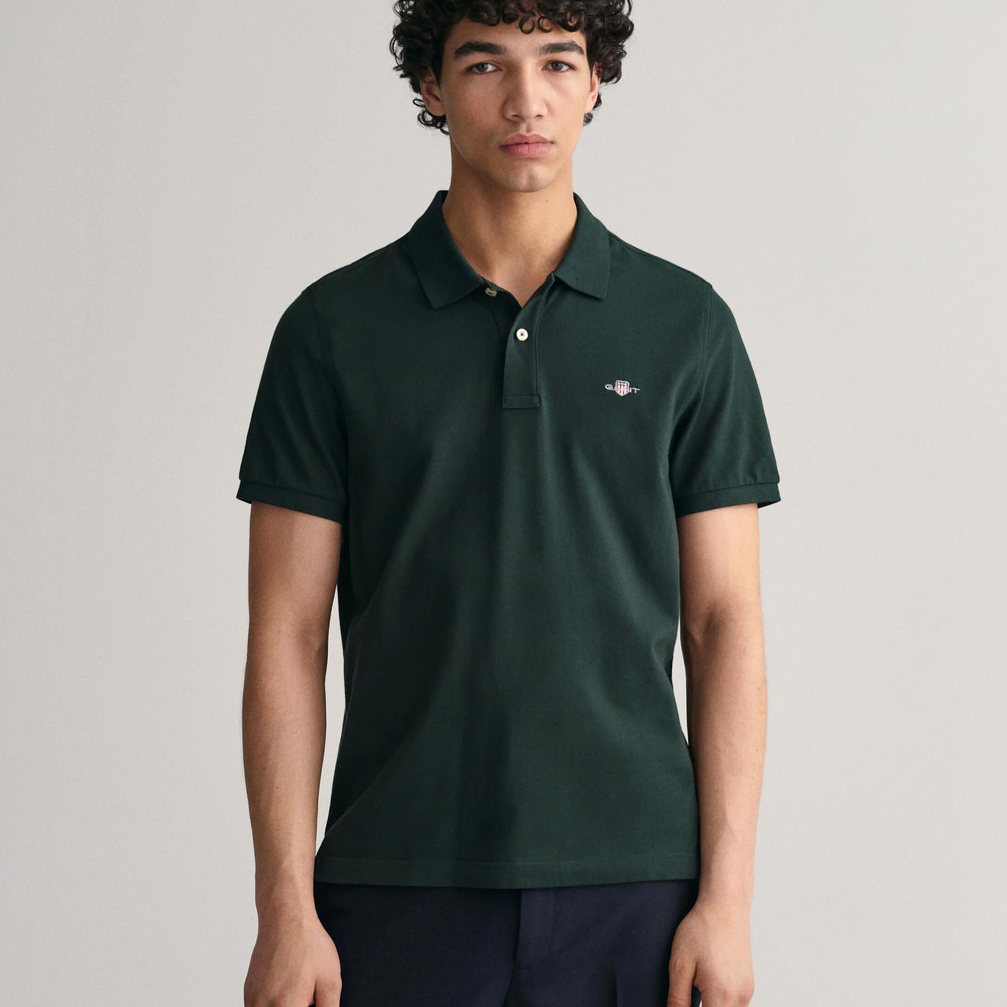 GANT Erkek Yeşil Regular Fit Polo