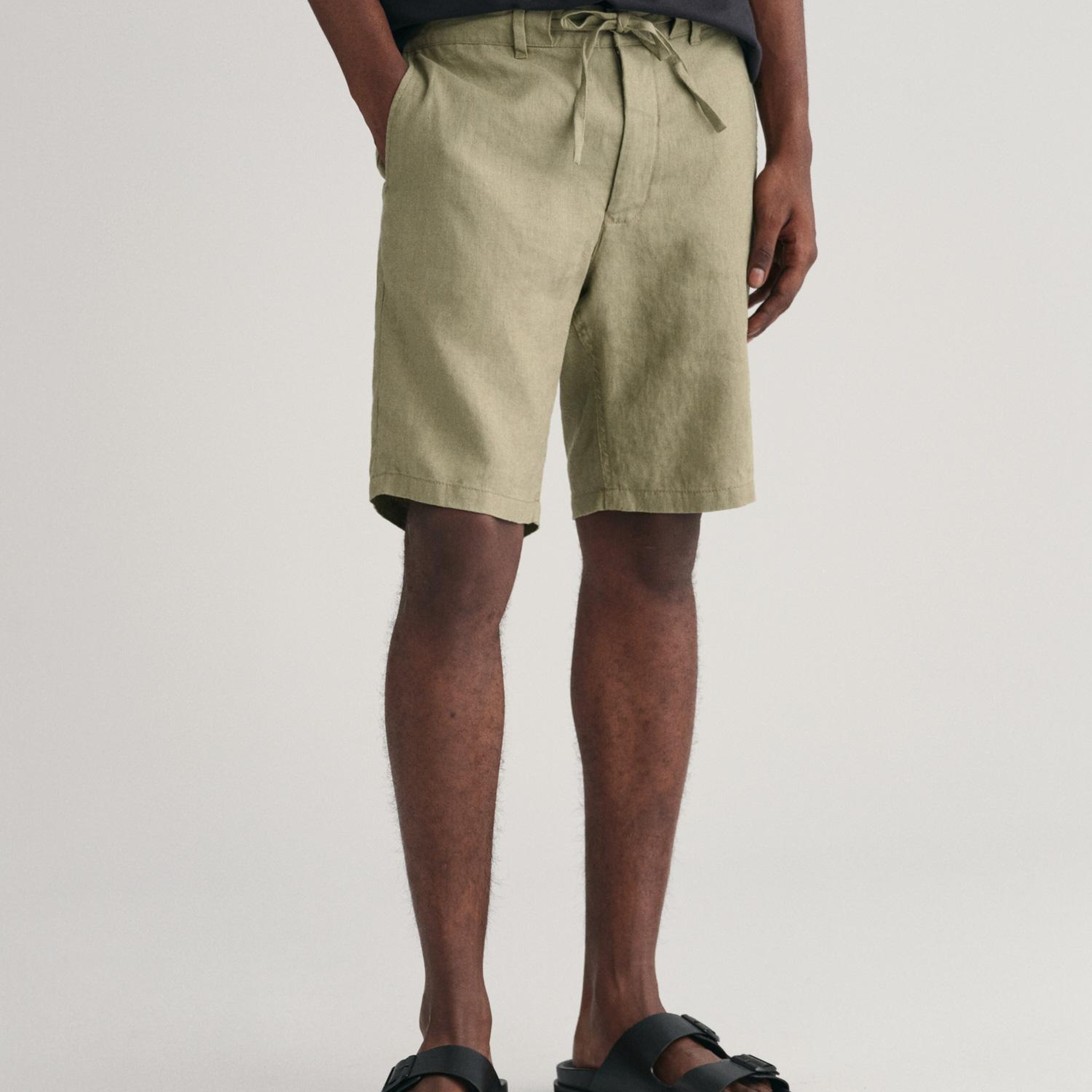 GANT Erkek Yeşil Relaxed Fit Keten Şort
