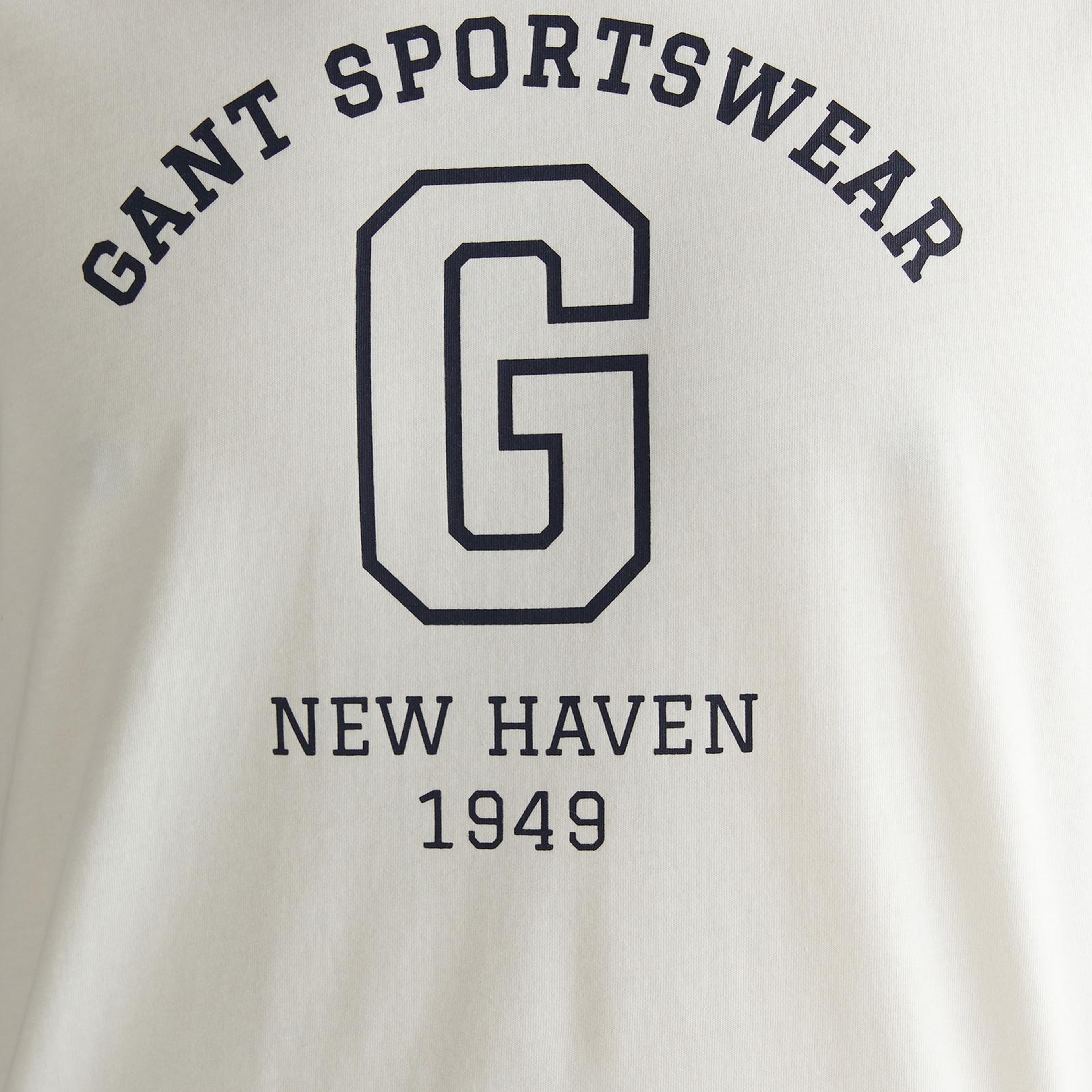 GANT Erkek Krem Regular Fit Bisiklet Yaka Logolu T-Shirt