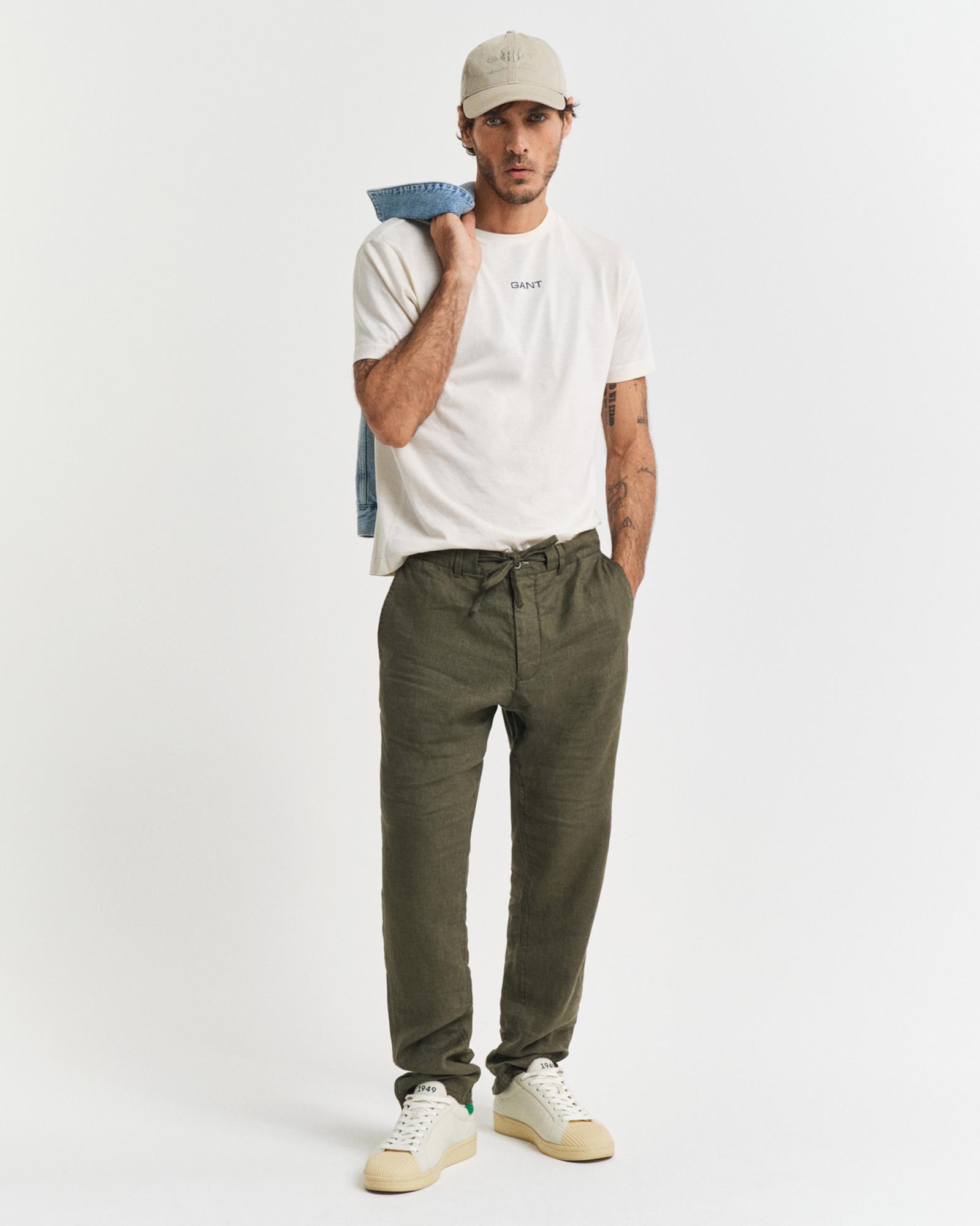 GANT Erkek Yeşil Relaxed Fit Pantolon