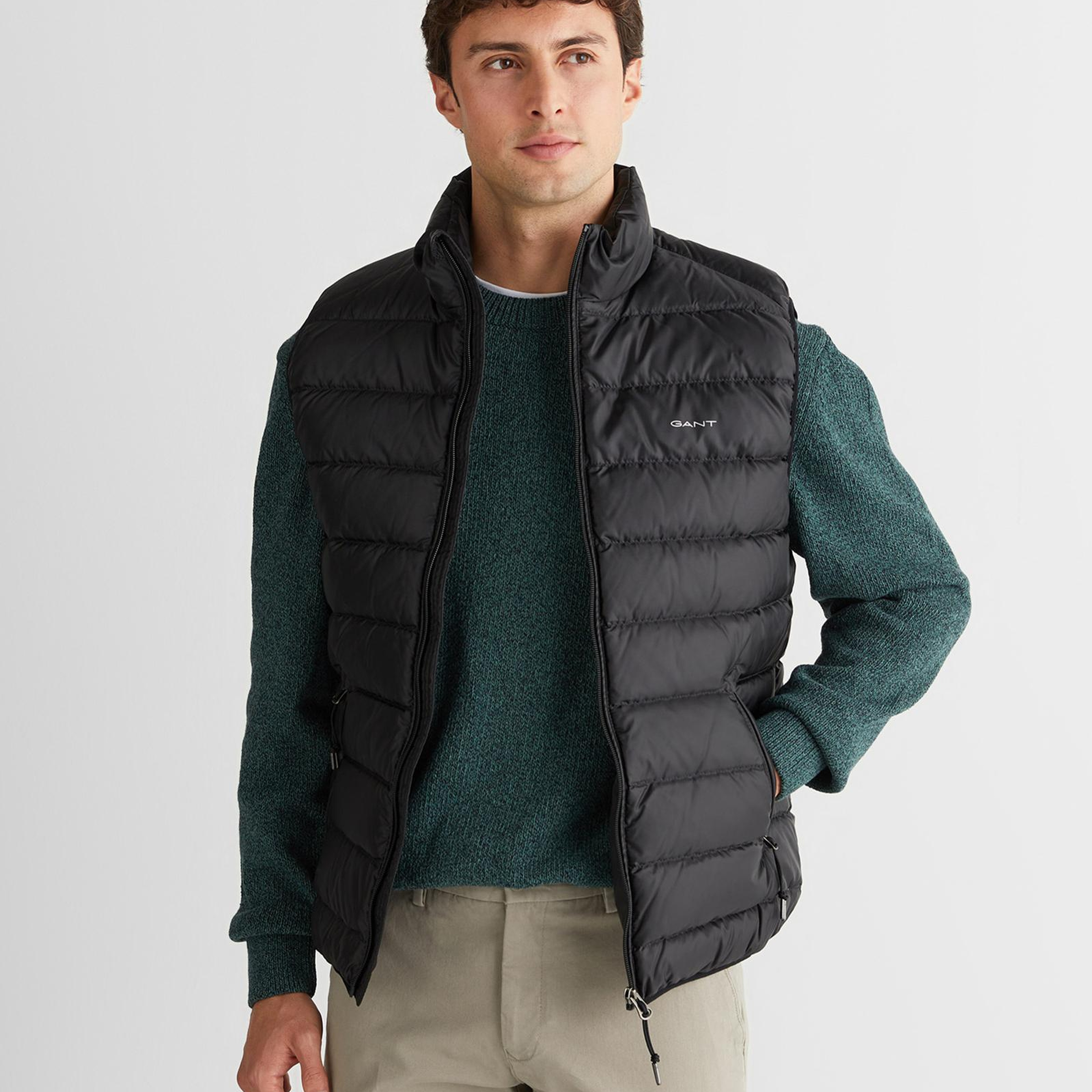 GANT Erkek Siyah Regular Fit Dik Yaka Kaz Tüyü Yelek