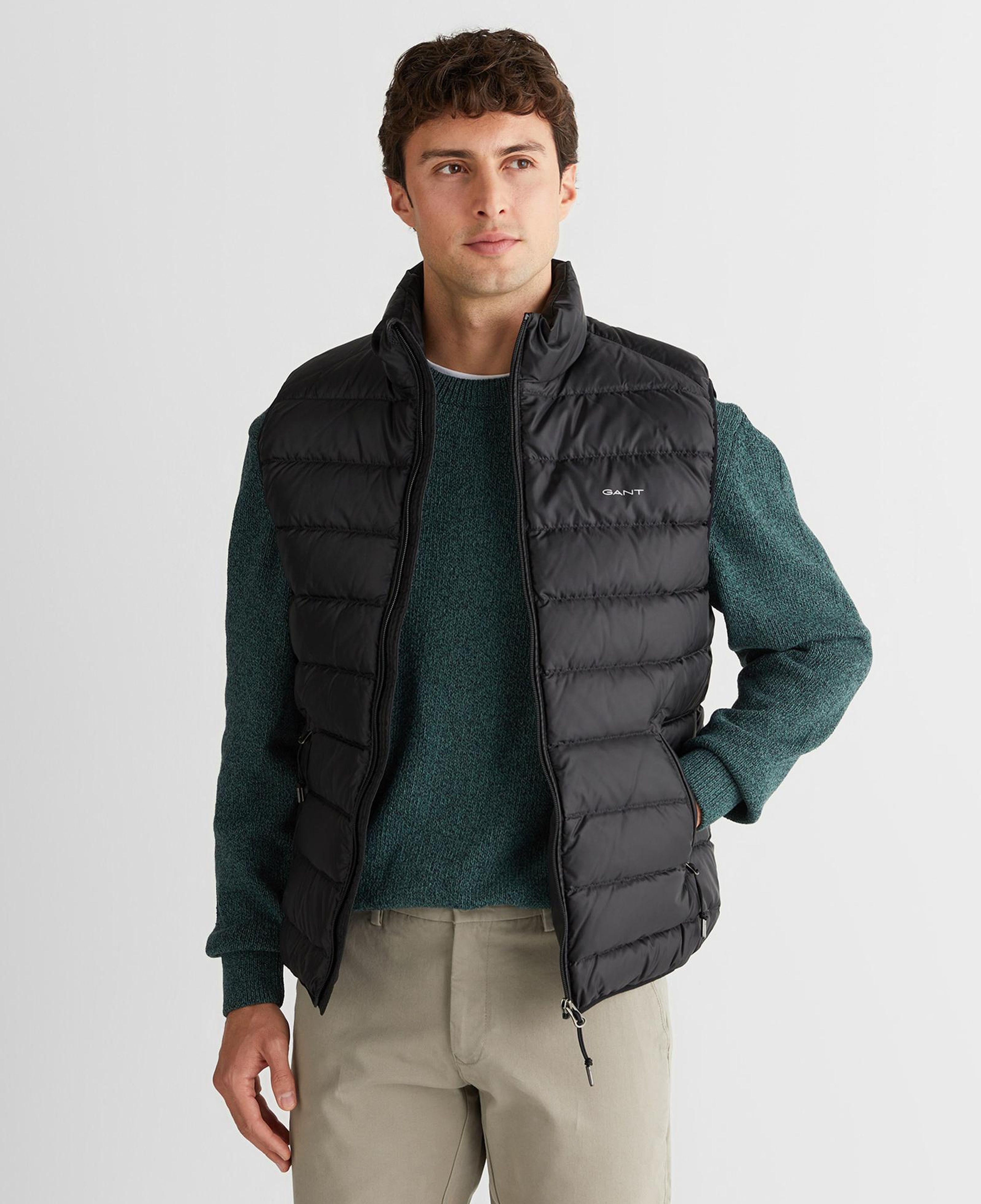 GANT Erkek Siyah Regular Fit Dik Yaka Kaz Tüyü Yelek