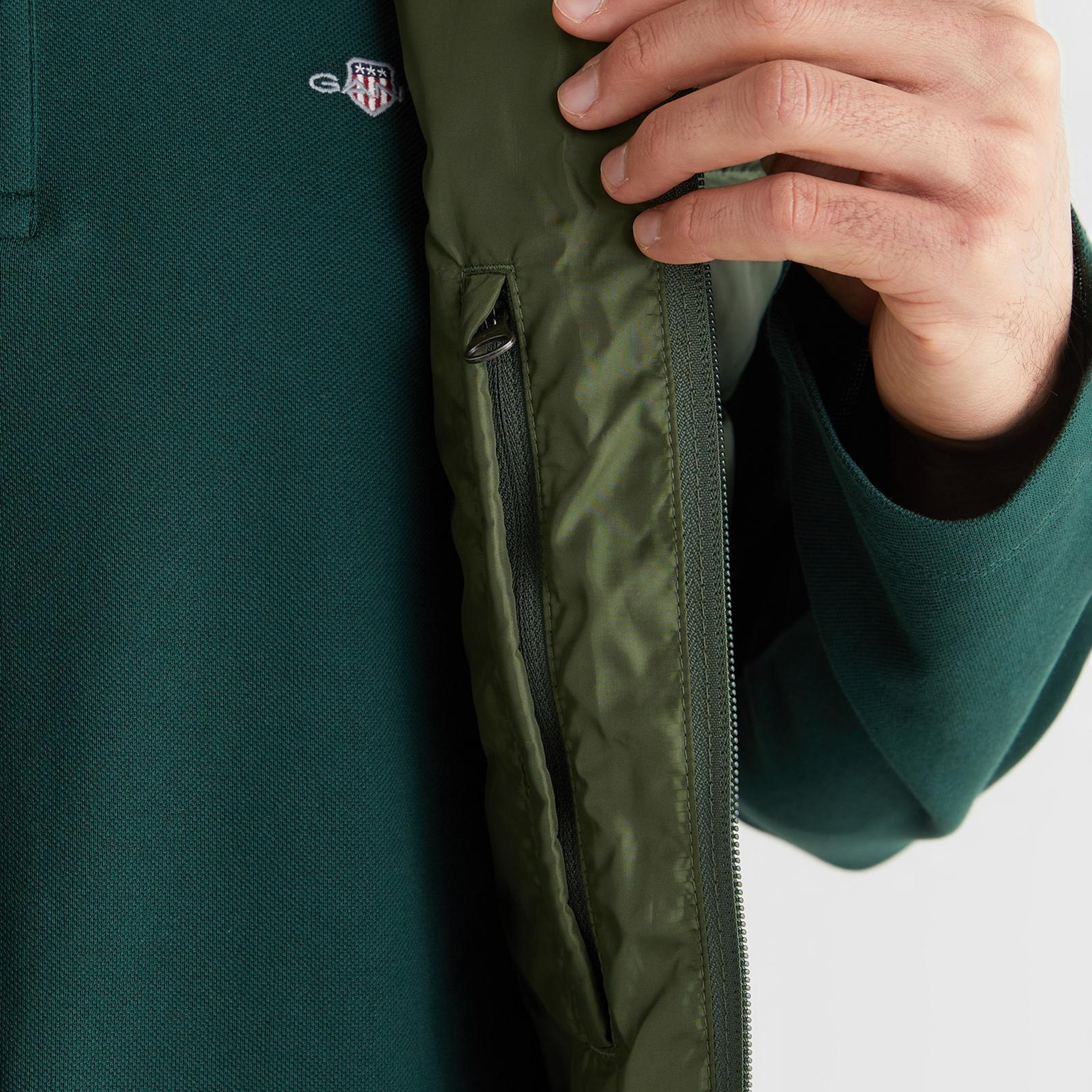 GANT Erkek Yeşil Regular Fit Dik Yaka Kaz Tüyü Yelek