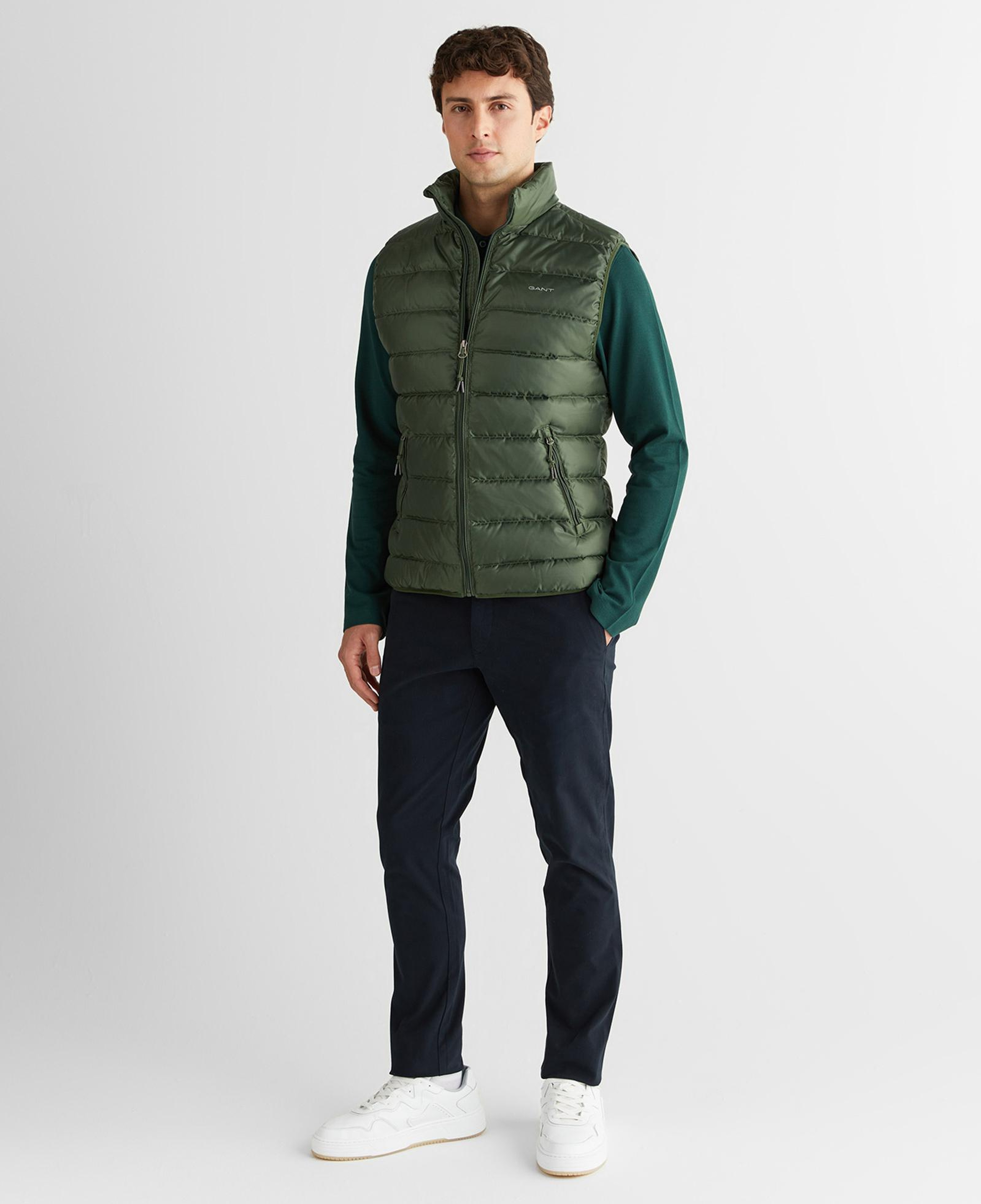 GANT Erkek Yeşil Regular Fit Dik Yaka Kaz Tüyü Yelek