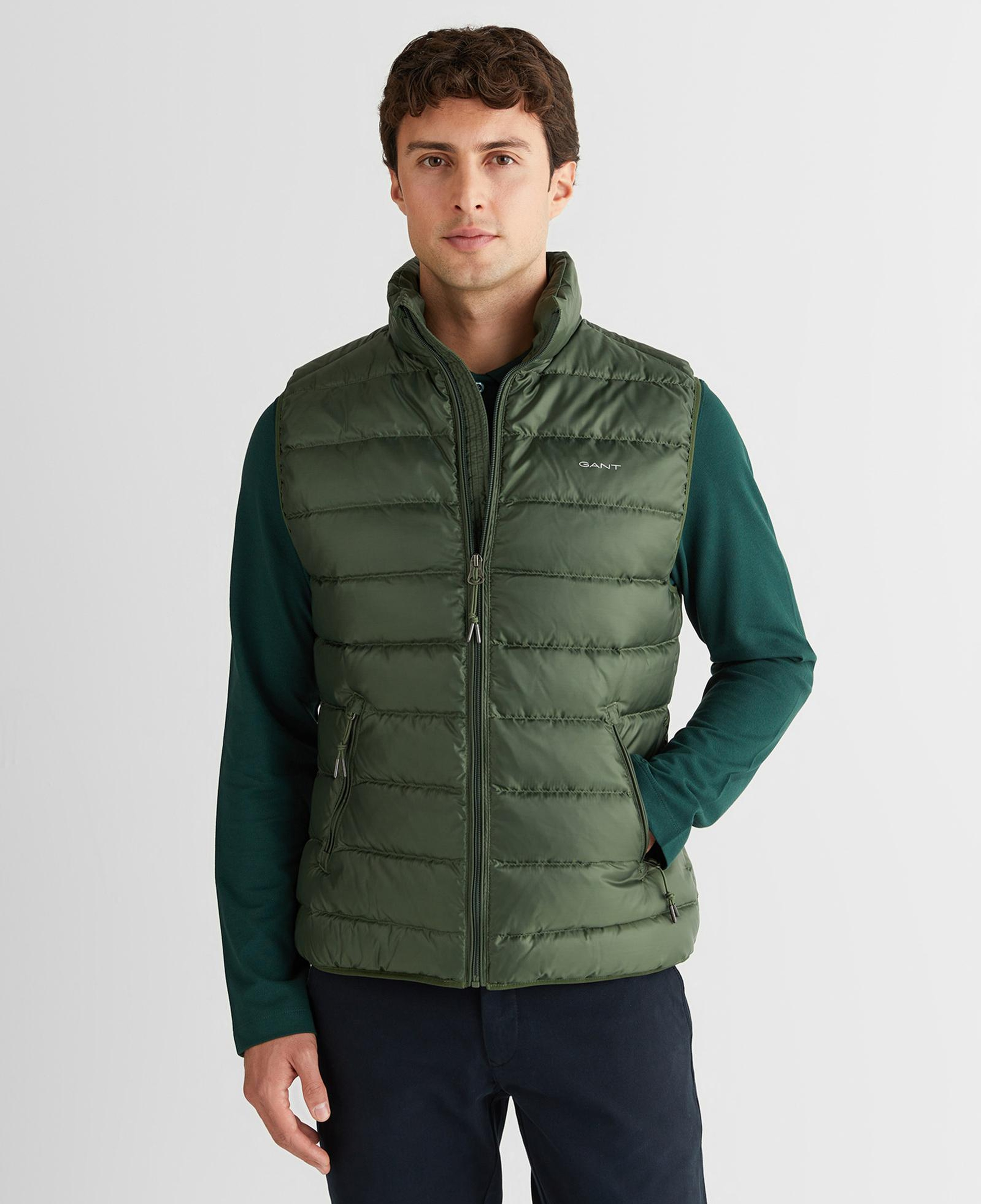 GANT Erkek Yeşil Regular Fit Dik Yaka Kaz Tüyü Yelek