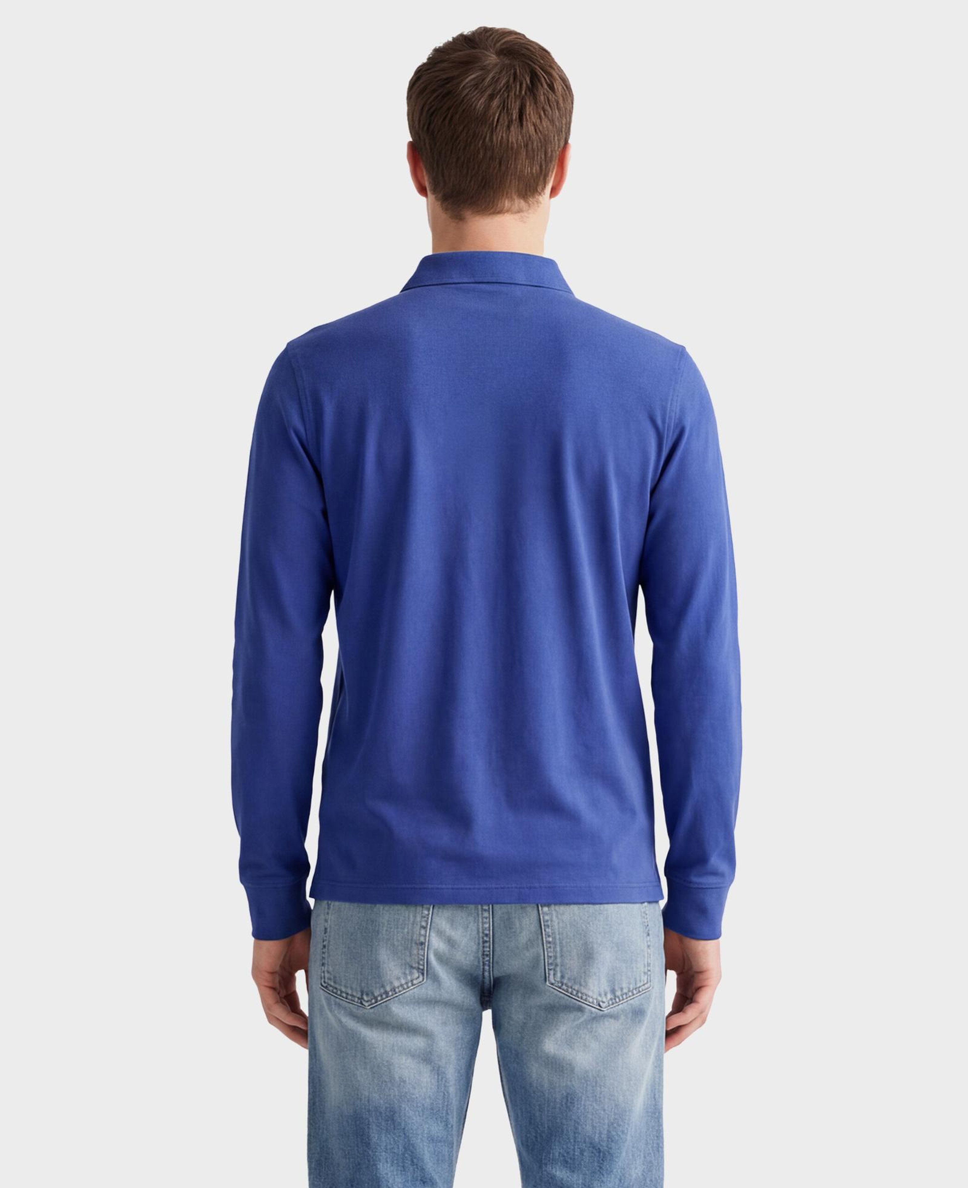 GANT Erkek Mavi Regular Fit Uzun Kollu Polo