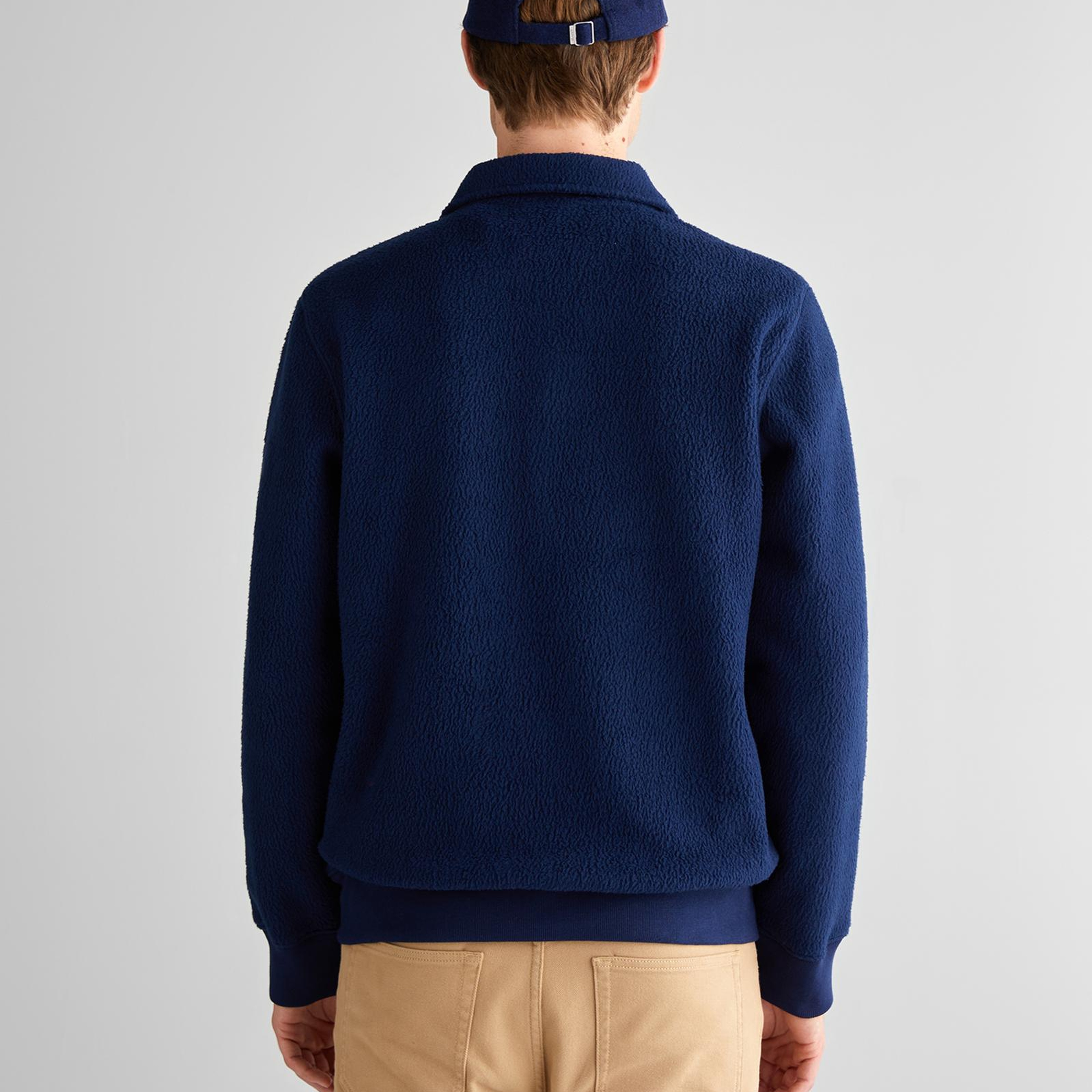 GANT Erkek Lacivert Regular Fit Yarım Fermuarlı Logolu Sweatshirt