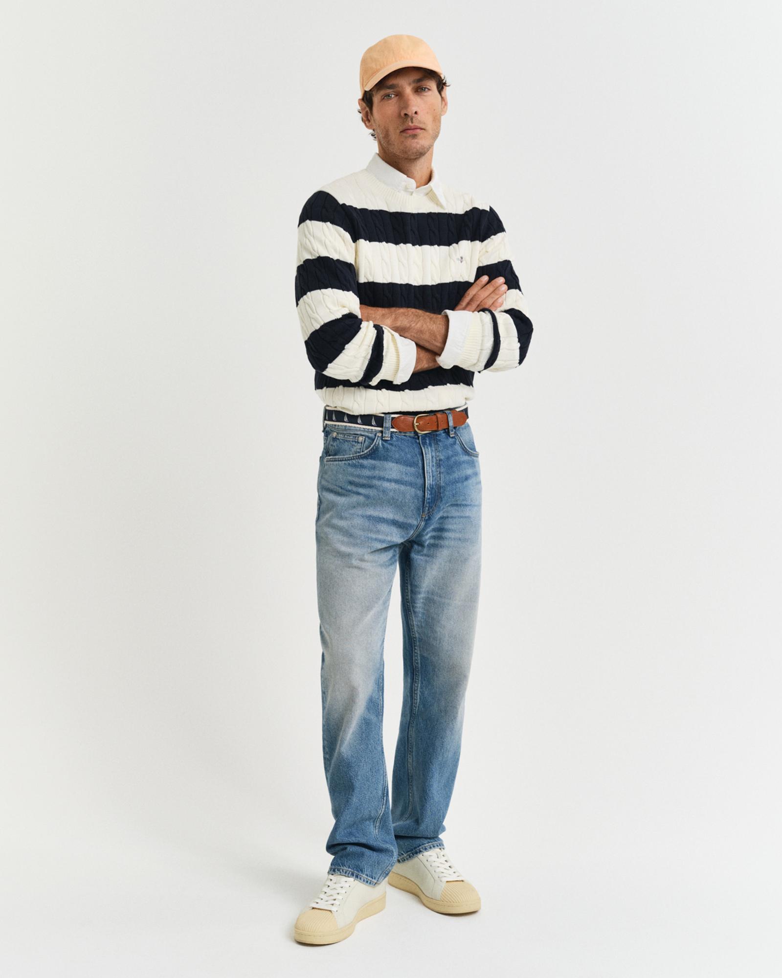 GANT Erkek Mavi Straight Fit Pantolon