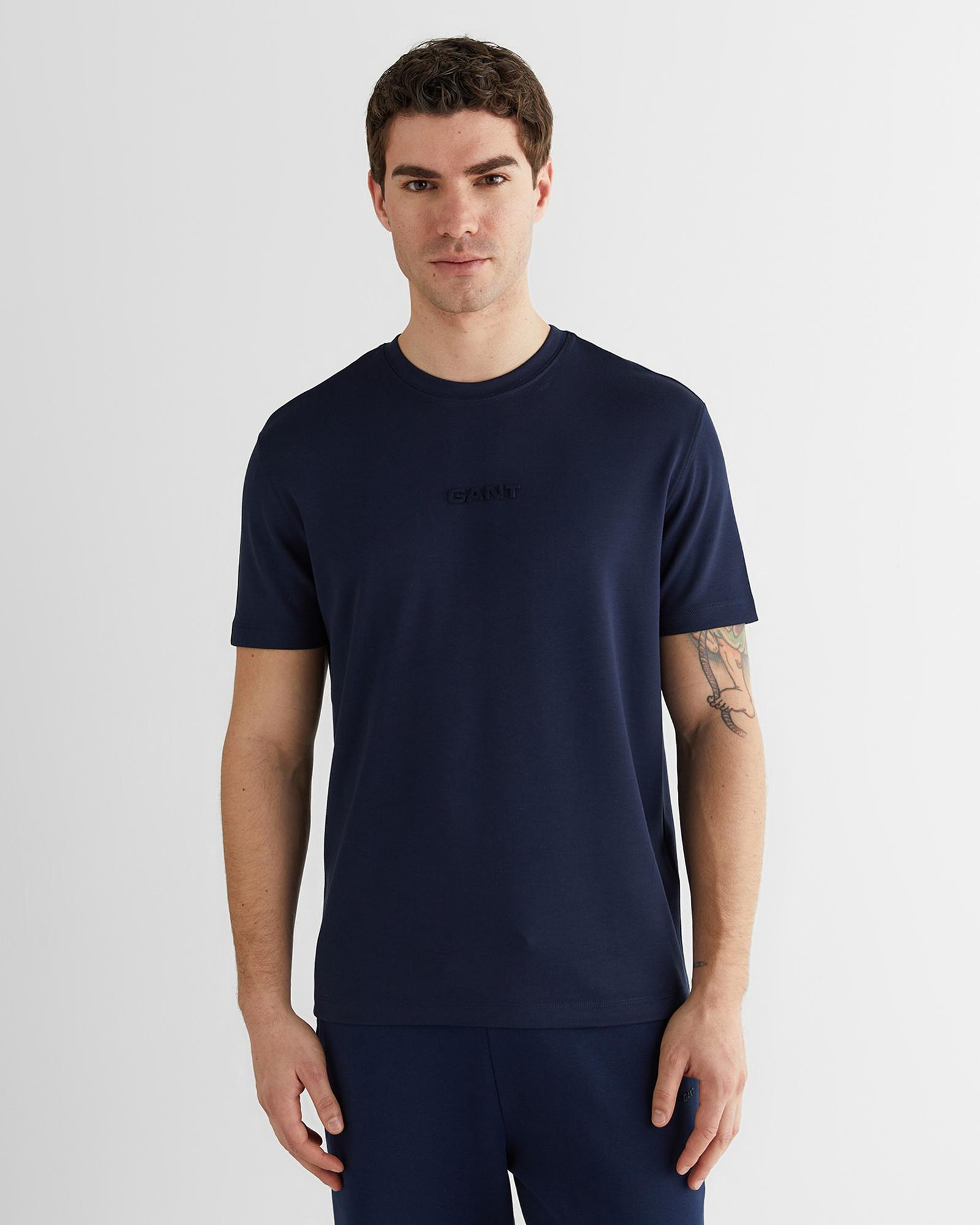 GANT Erkek Lacivert Baskılı Kısa Kollu T-Shirt