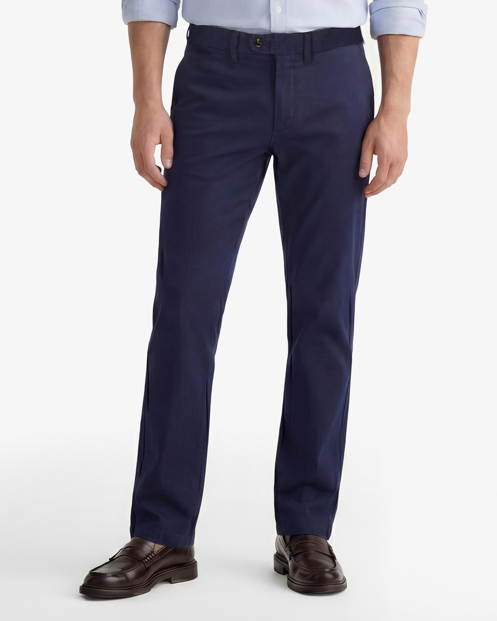 GANT Erkek Lacivert Slim Fit Casual Herringbone Pantolon