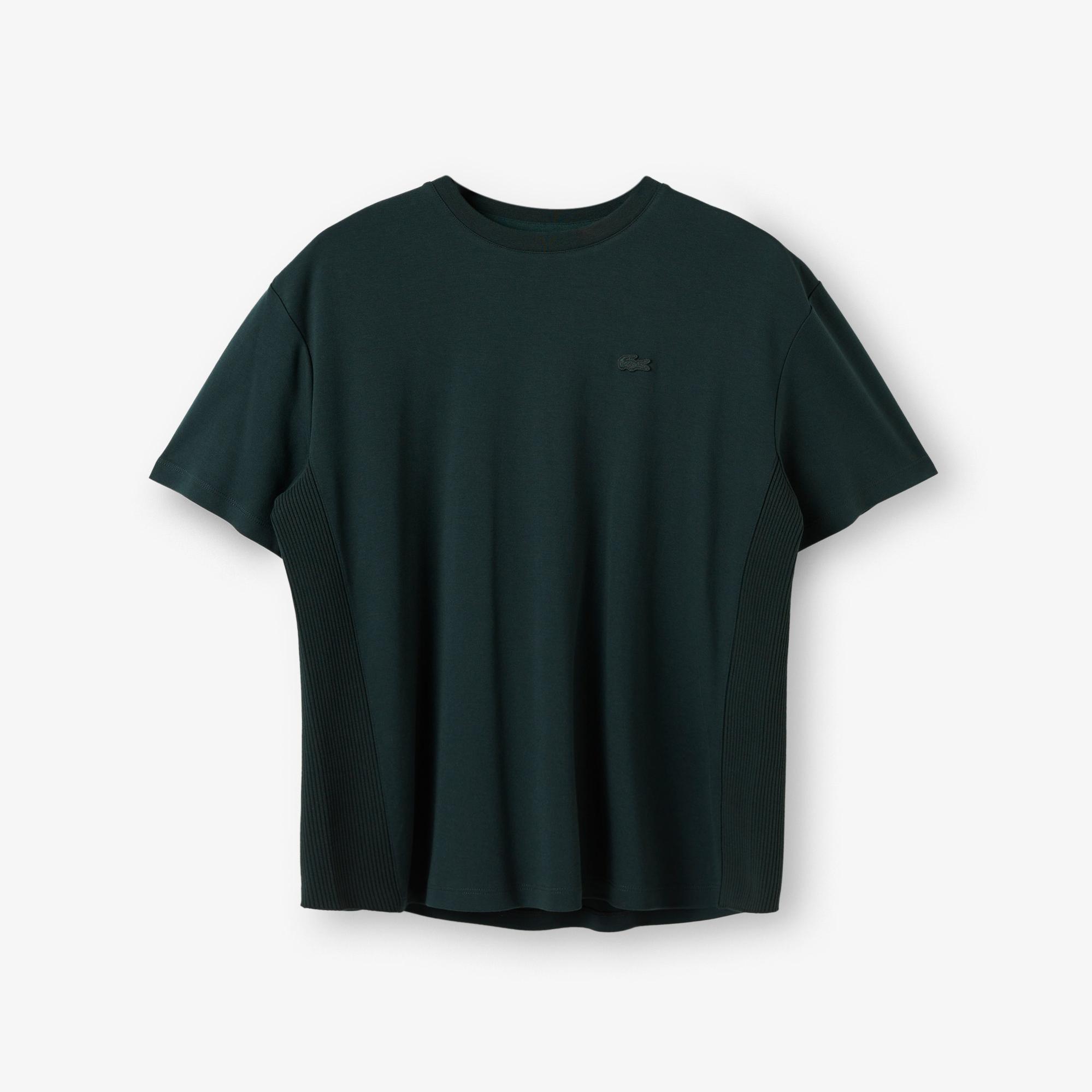 Kadın Relaxed Fit Bisiklet Yaka Koyu Yeşil T-Shirt