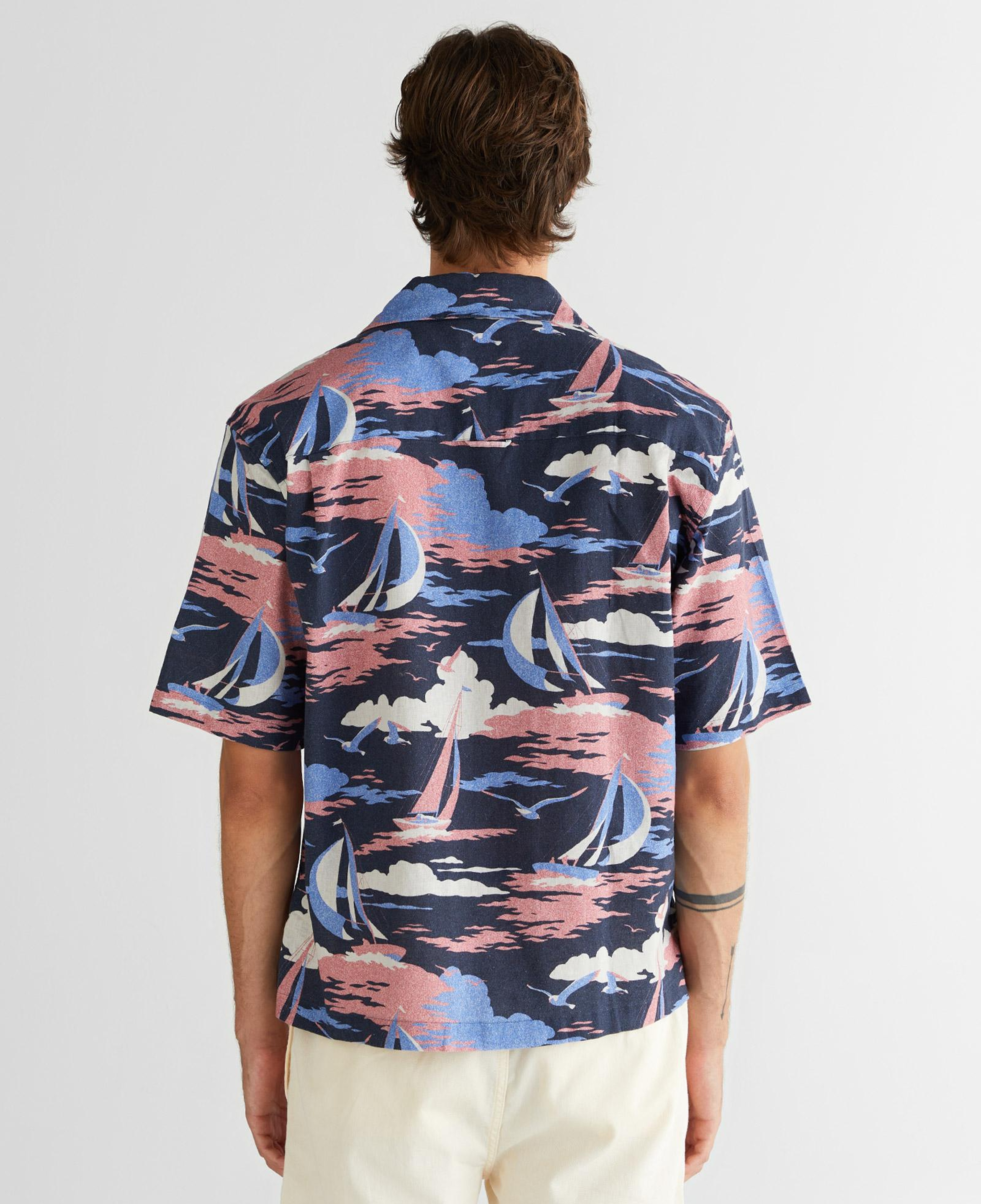 GANT Erkek Lacivert Relaxed Fit Klasik Yaka Desenli Gömlek