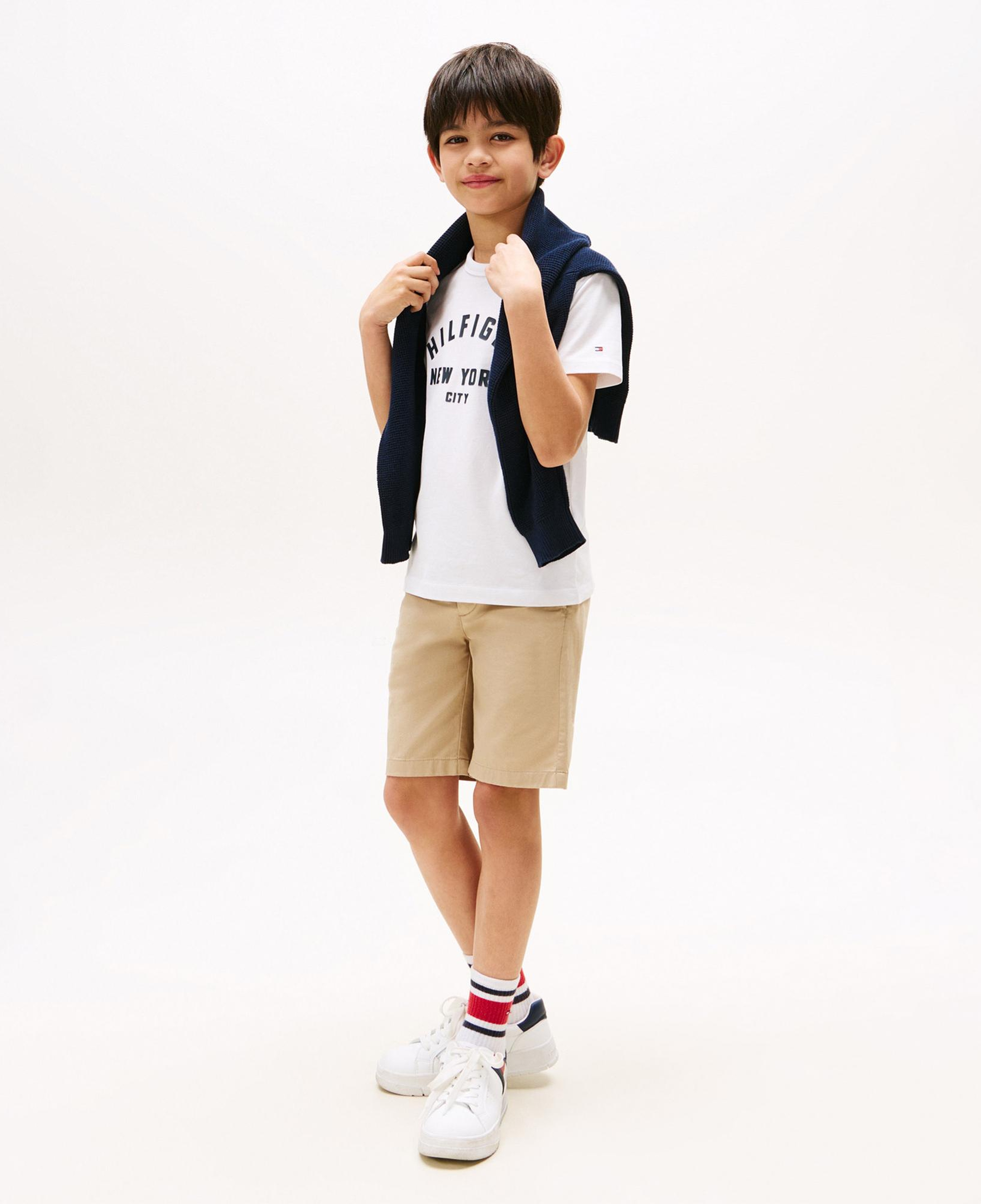 Tommy Hilfiger Curved Çocuk Beyaz T-Shirt