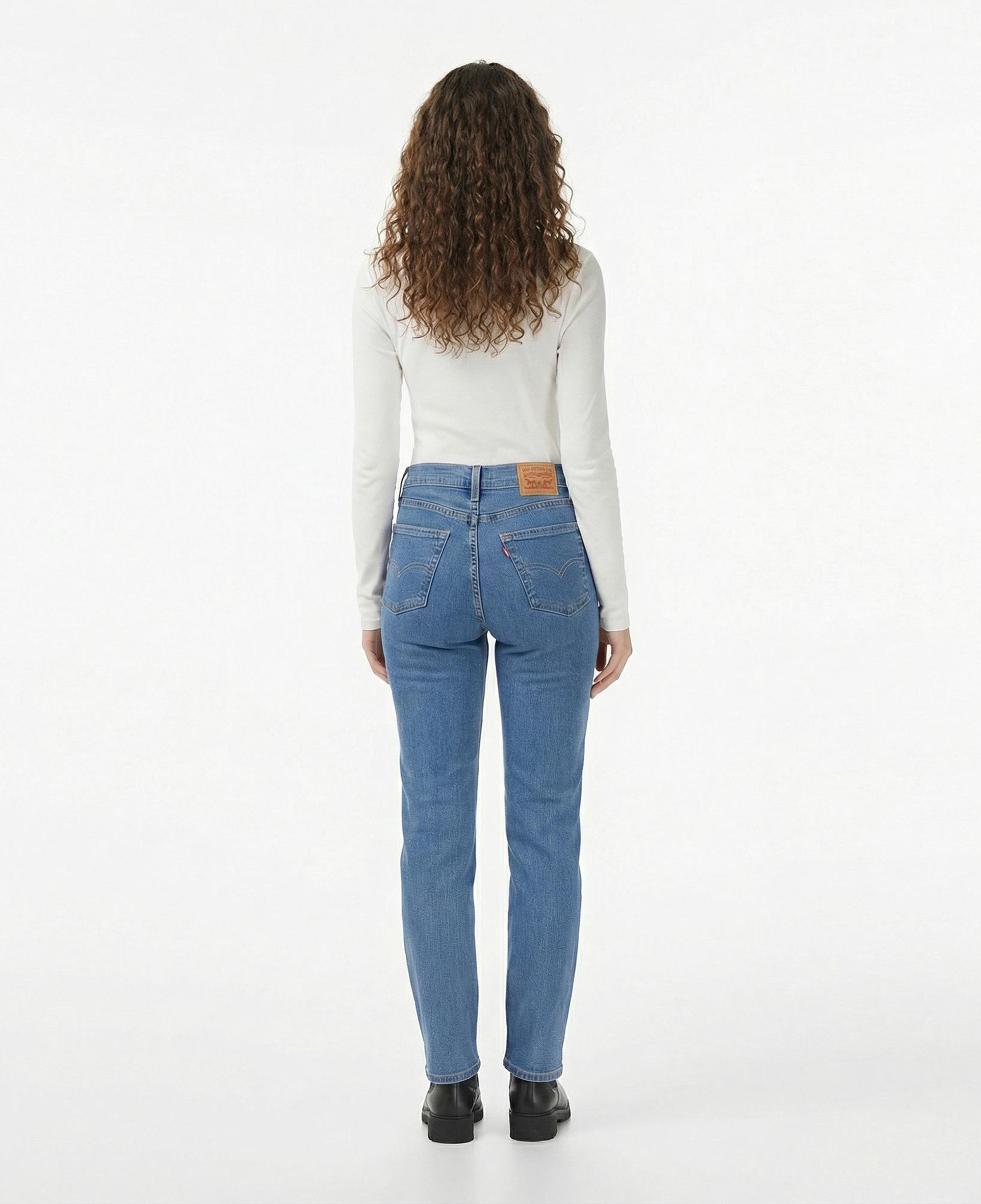 Levi's 724 High Rise Straight Rolling River Kadın Koyu Mavi Jean