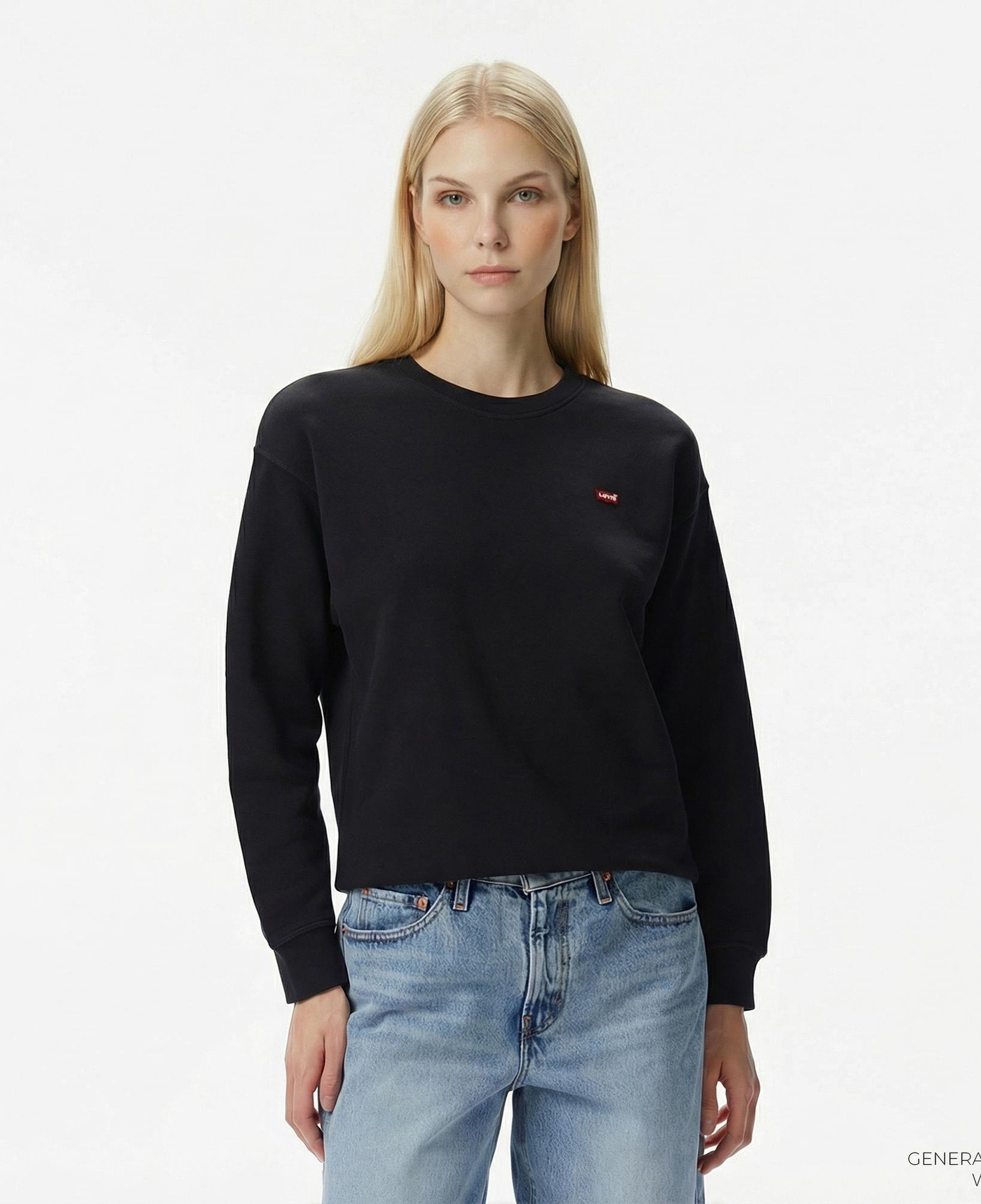 Levi's Standard Crew Caviar Kadın Siyah Sweatshirt
