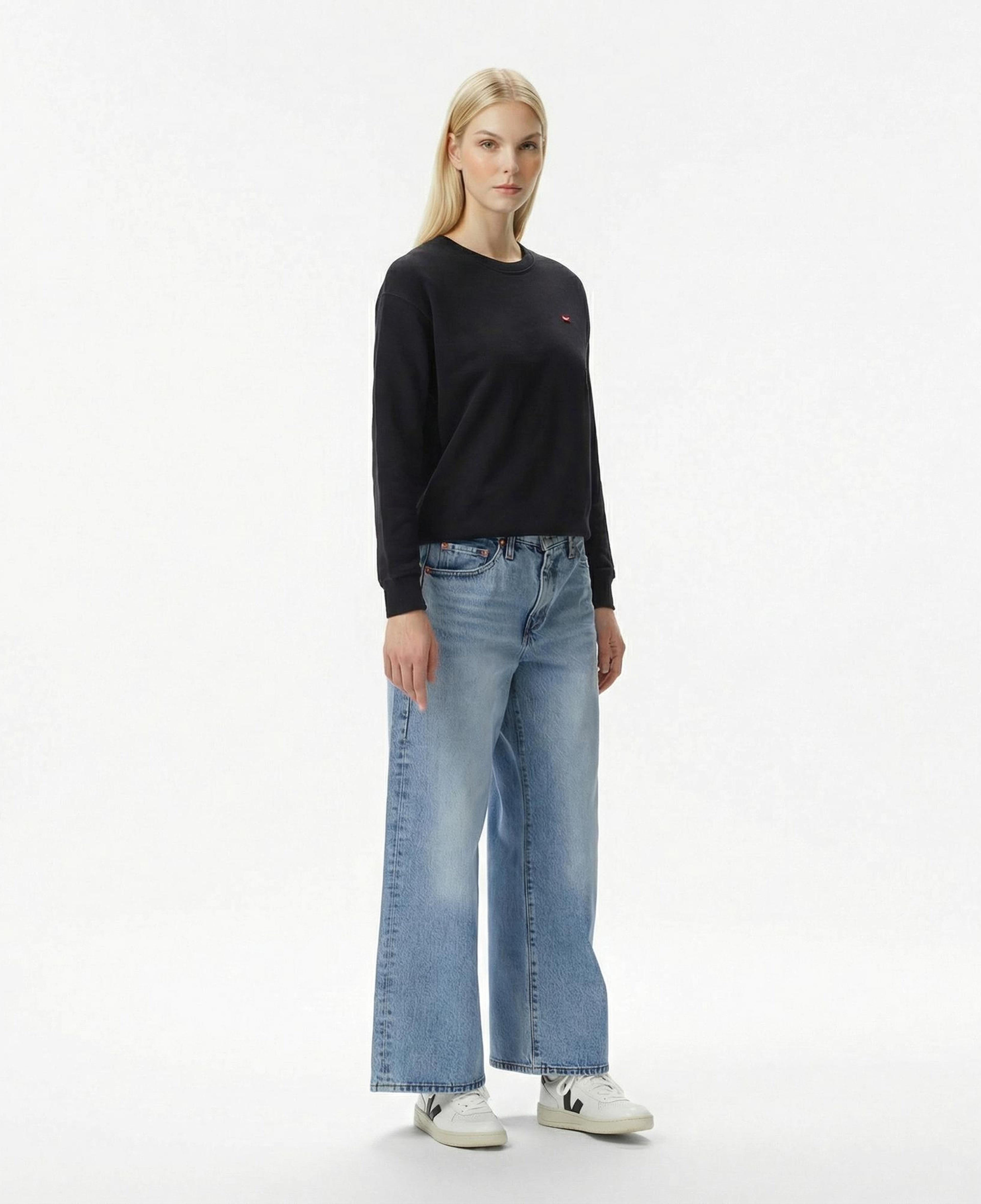 Levi's Standard Crew Caviar Kadın Siyah Sweatshirt