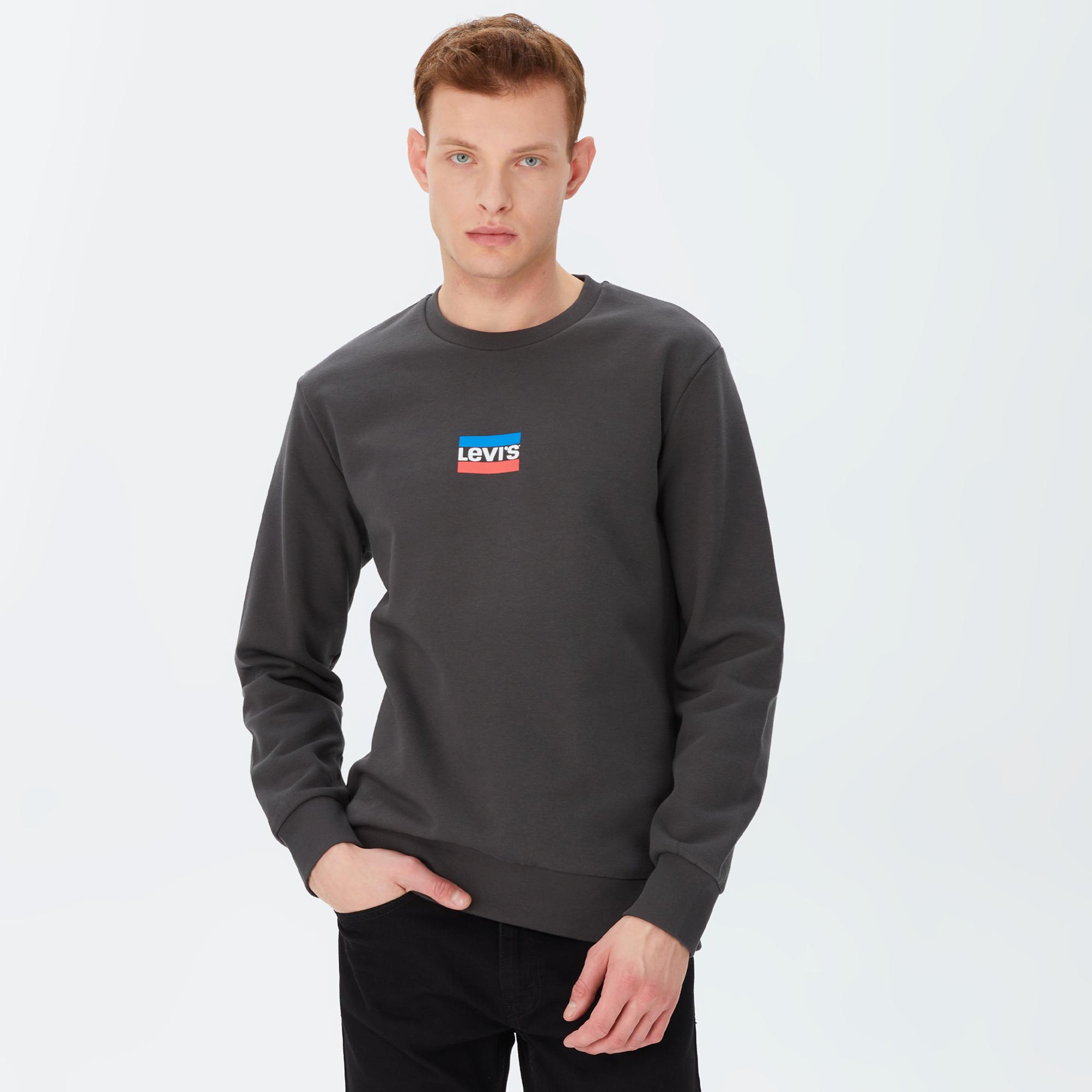 Levi's T2 Graphic Crew Pirate Erkek Füme Sweatshirt
