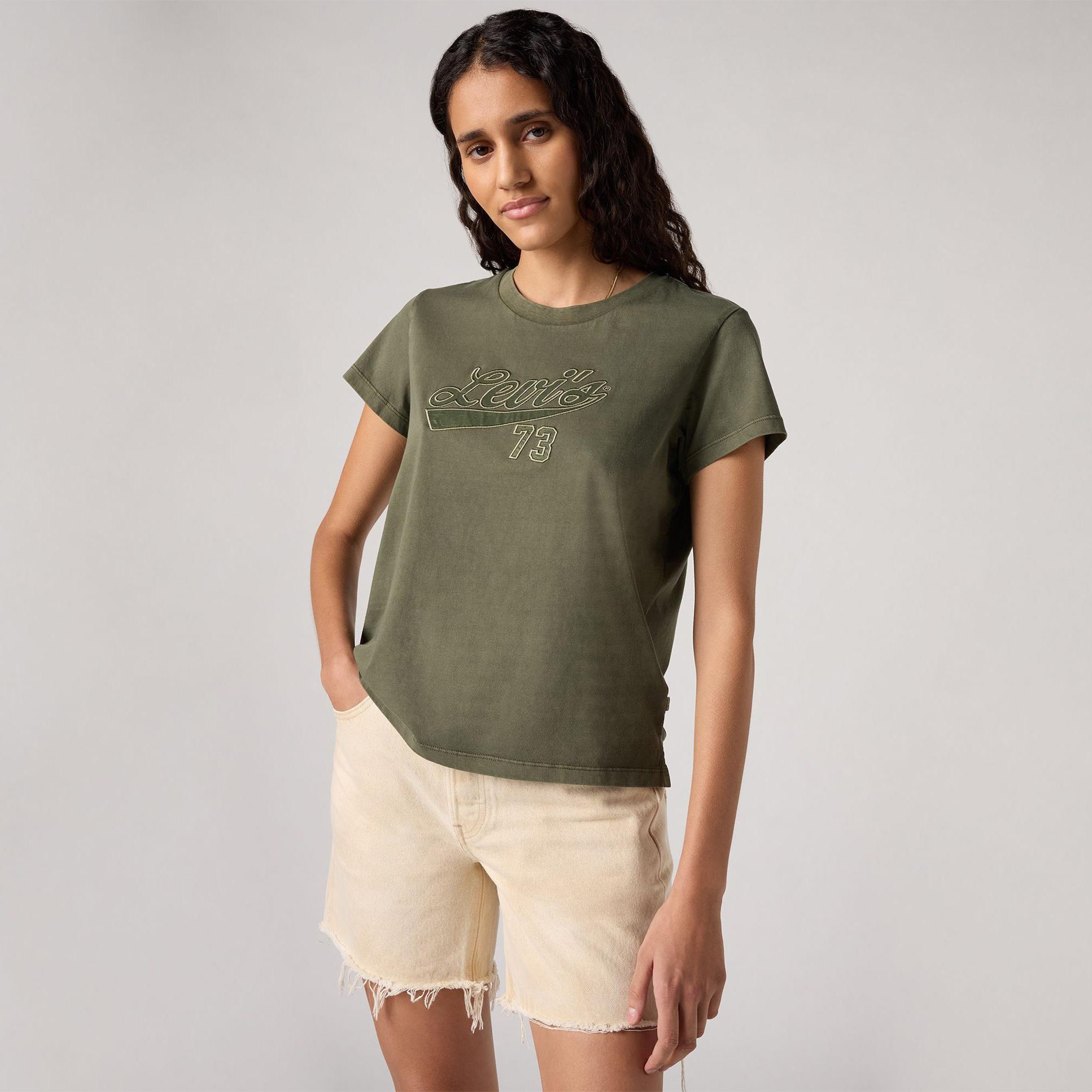 Levi's Graphic Boxy Kadın Haki T-Shirt