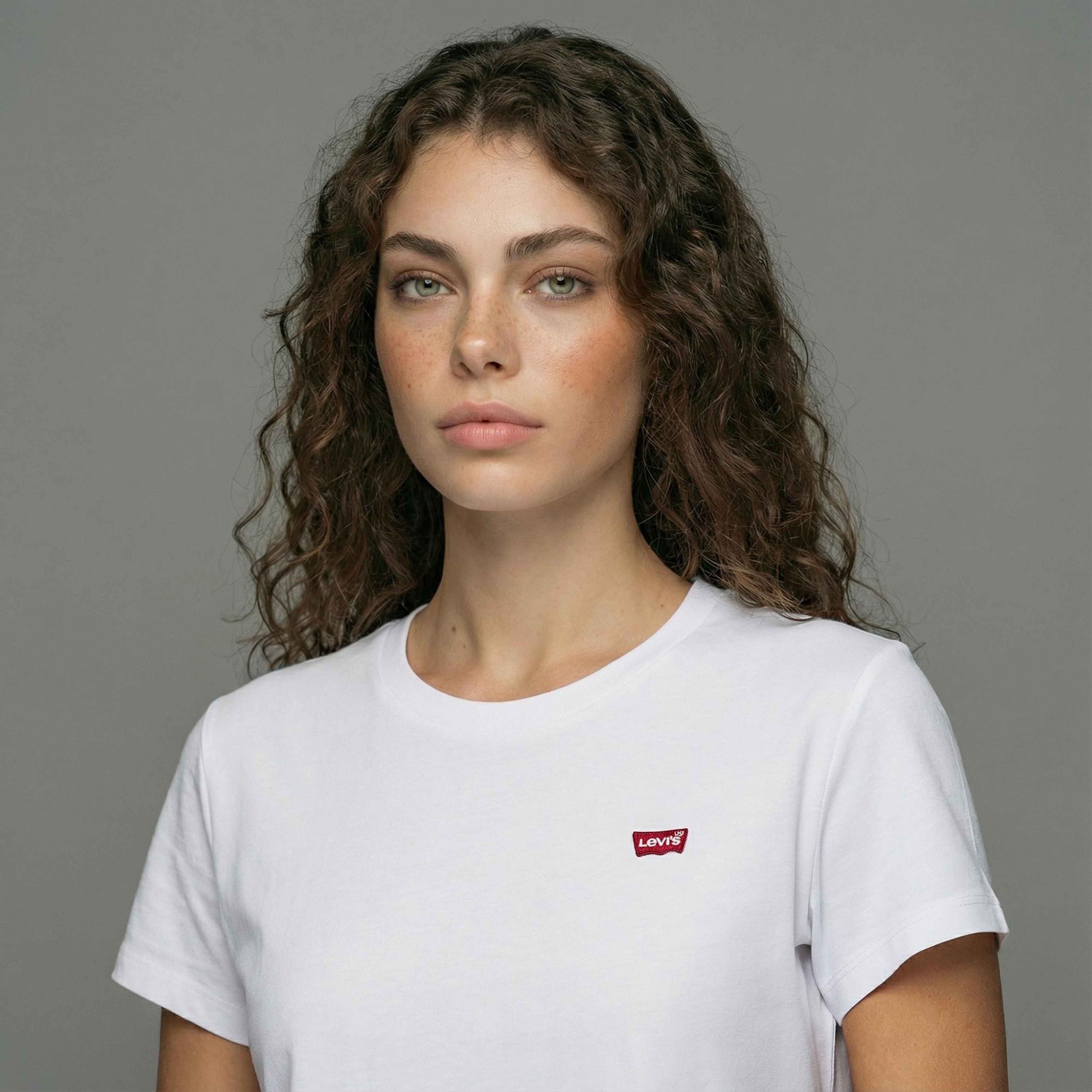 Levi's Perfect Ginger Burnt Stripe Kadın Beyaz T-Shirt