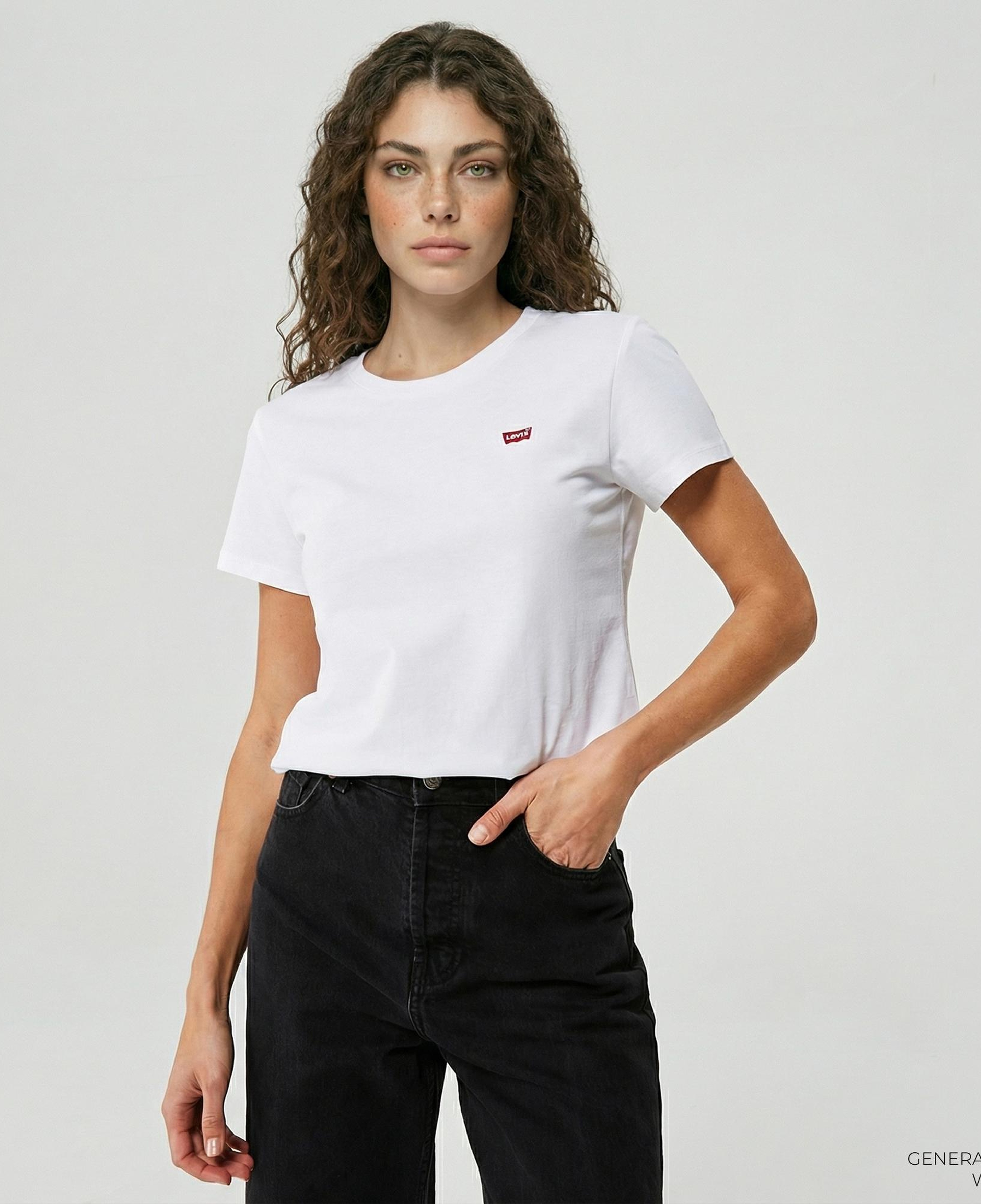 Levi's Perfect Ginger Burnt Stripe Kadın Beyaz T-Shirt