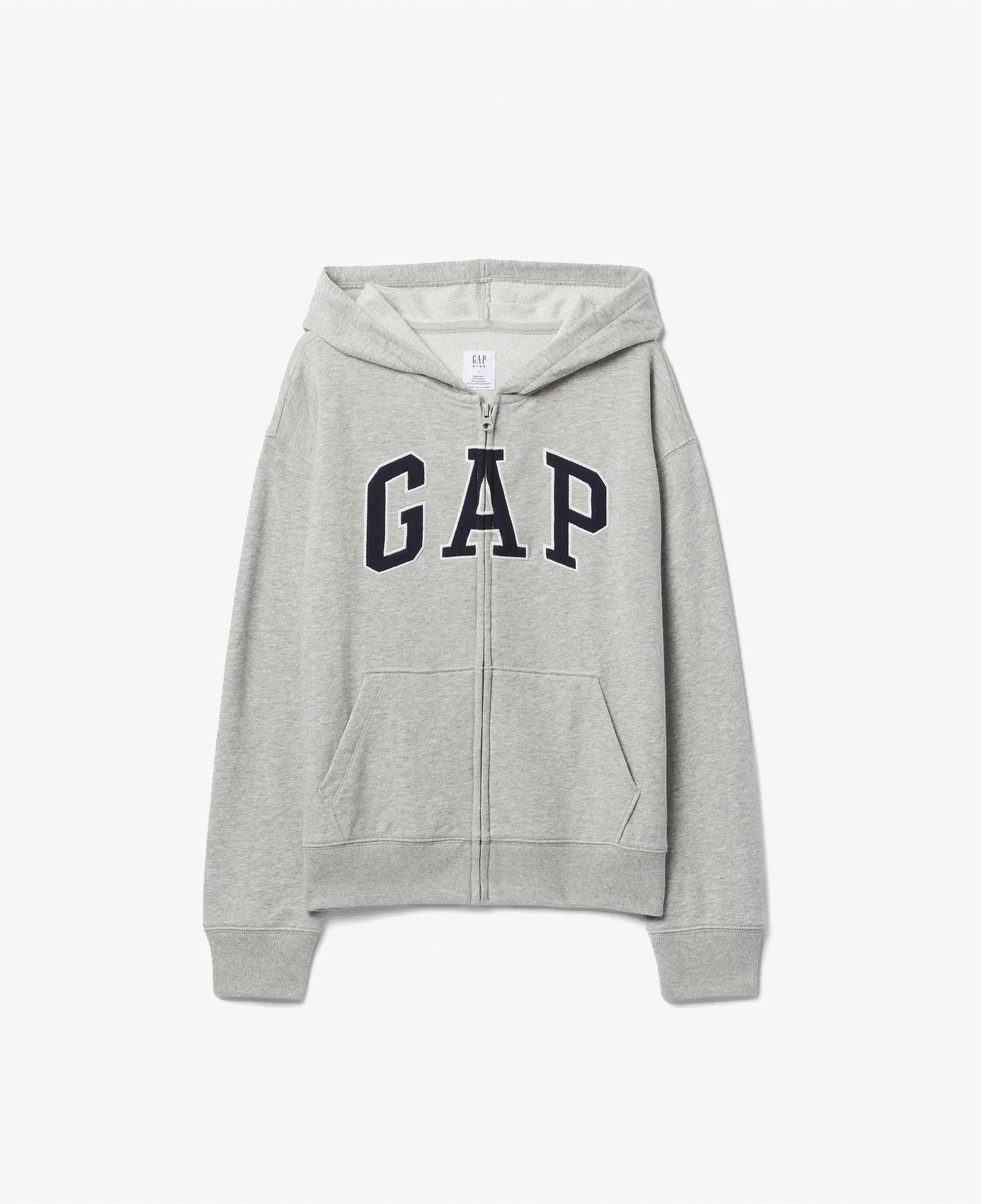 Gap Relaxed Fit Fermuarlı Çocuk Gri Sweatshirt
