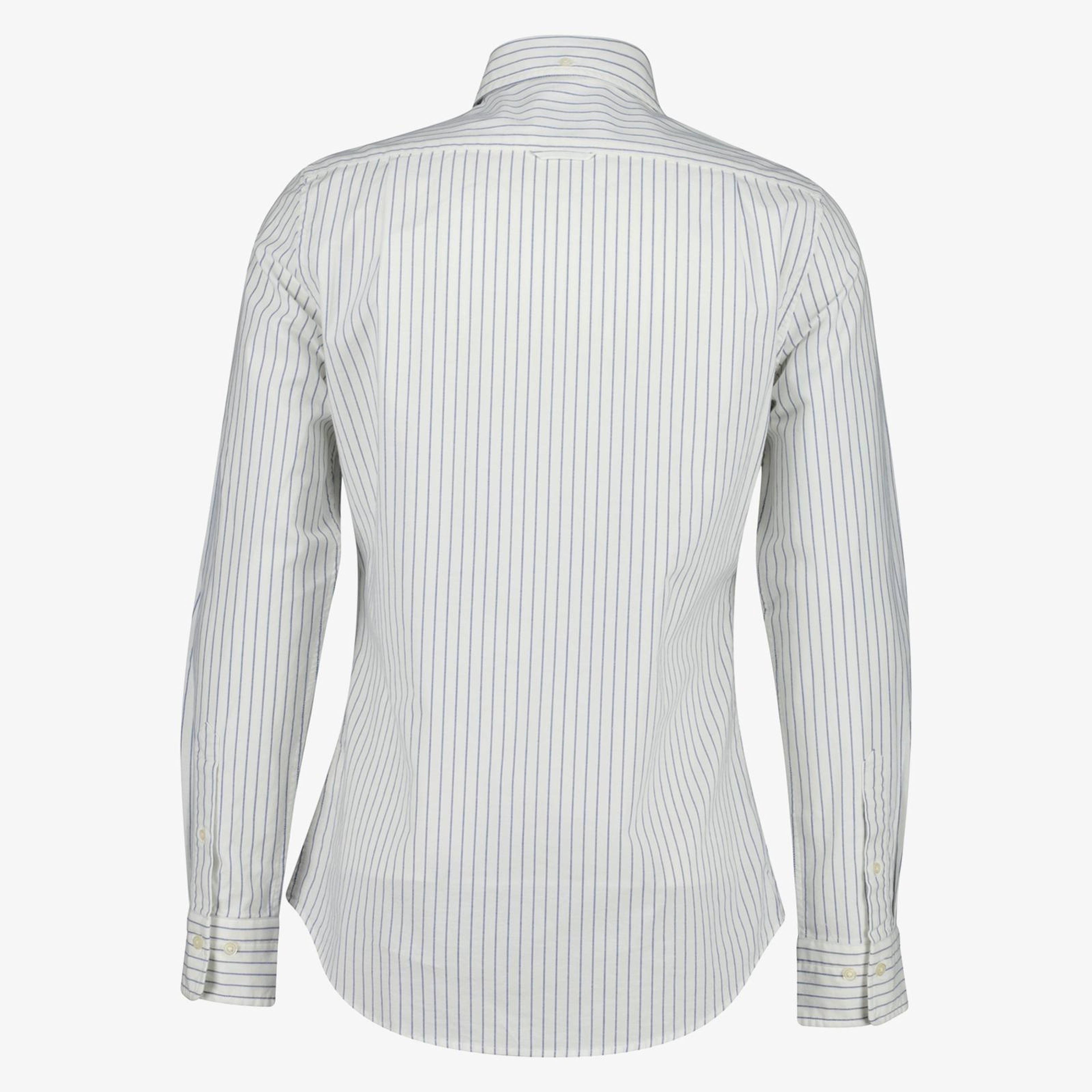 GANT Erkek Beyaz Slim Fit Çizgili Logolu Gömlek