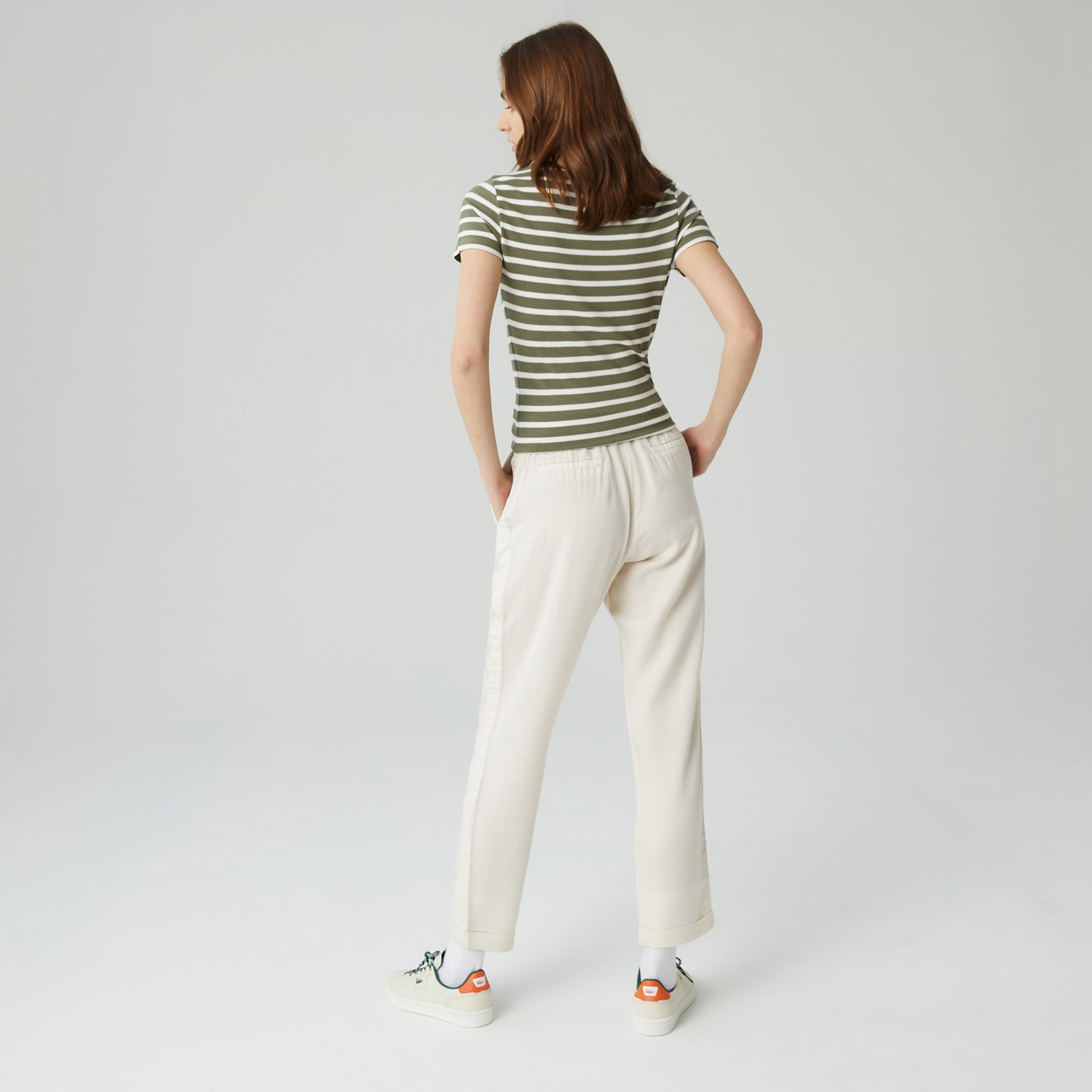 Lacoste Kadın Carrot Fit Beyaz Pantolon