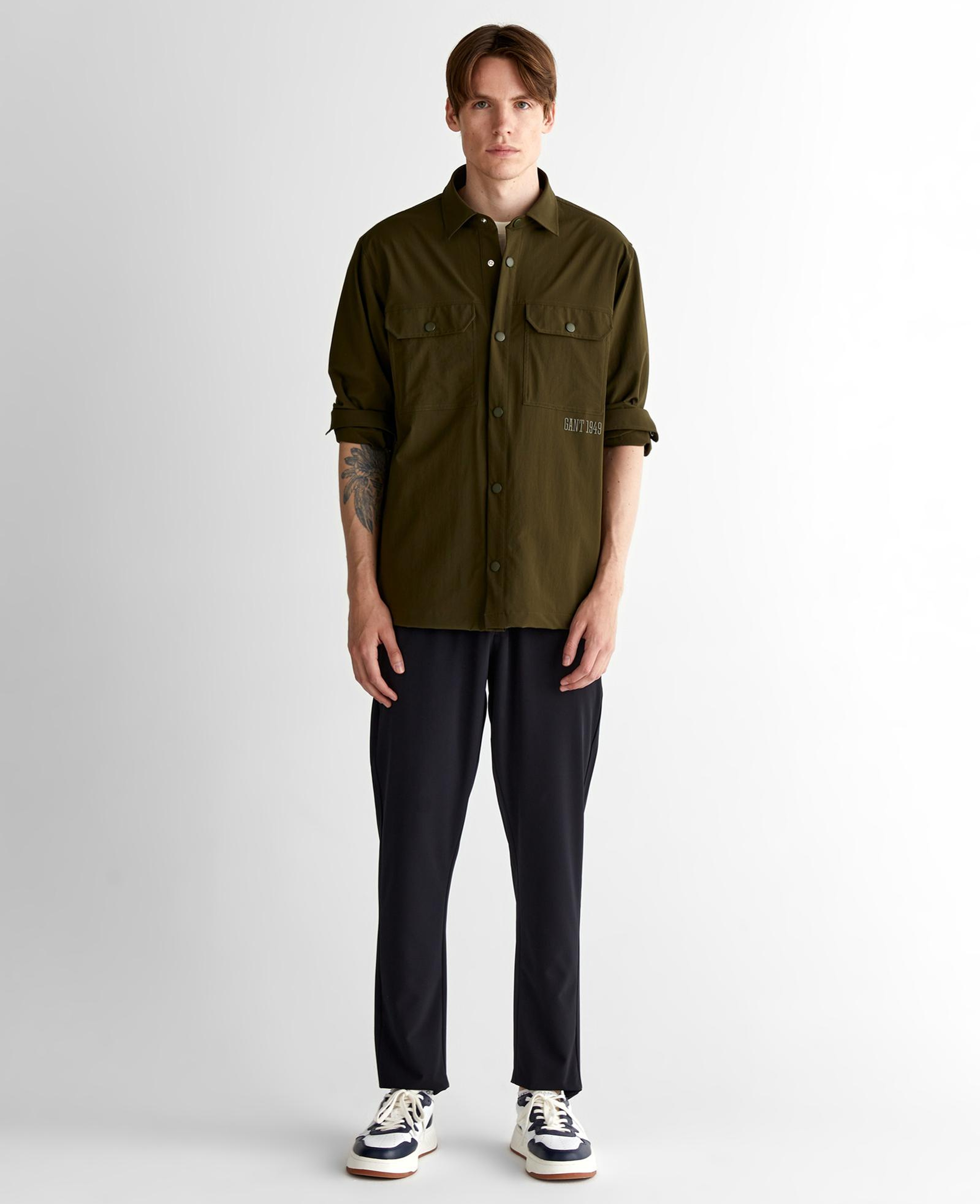 GANT Erkek Yeşil Relaxed Fit Klasik Yaka Gömlek