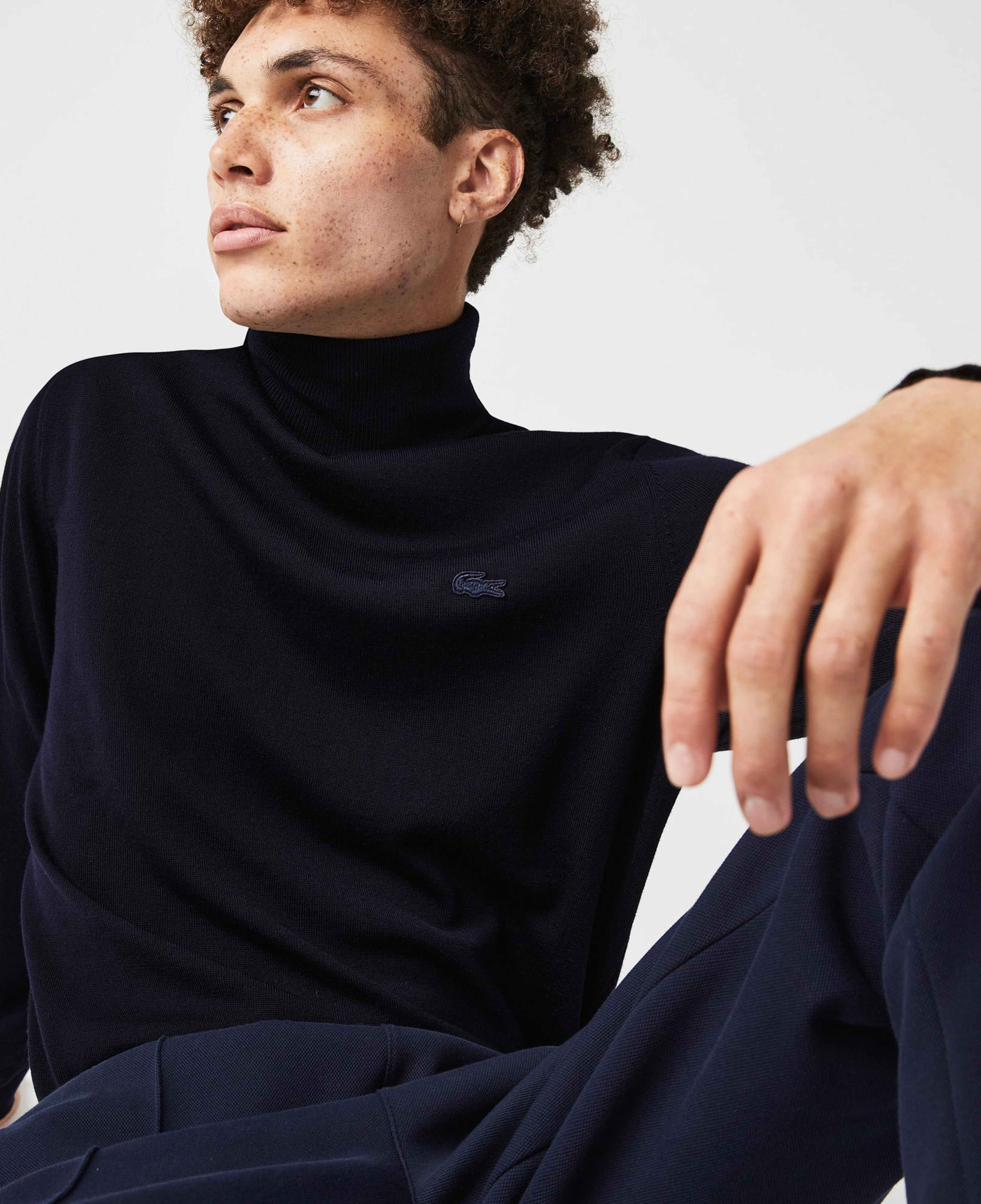 Erkek Regular Fit Boğazlı Yaka Lacivert Kazak