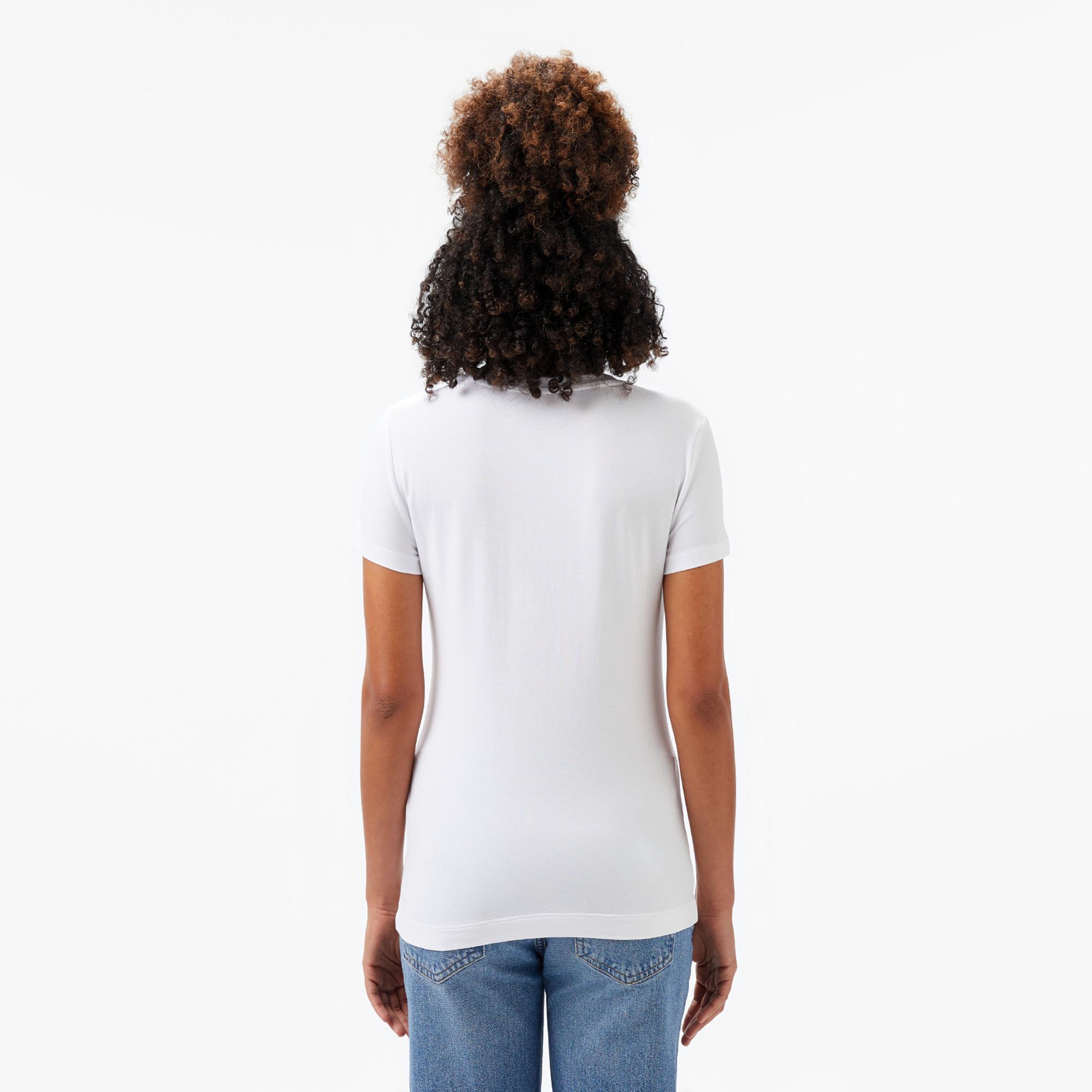 Guess Logo Kadın Beyaz T-Shirt