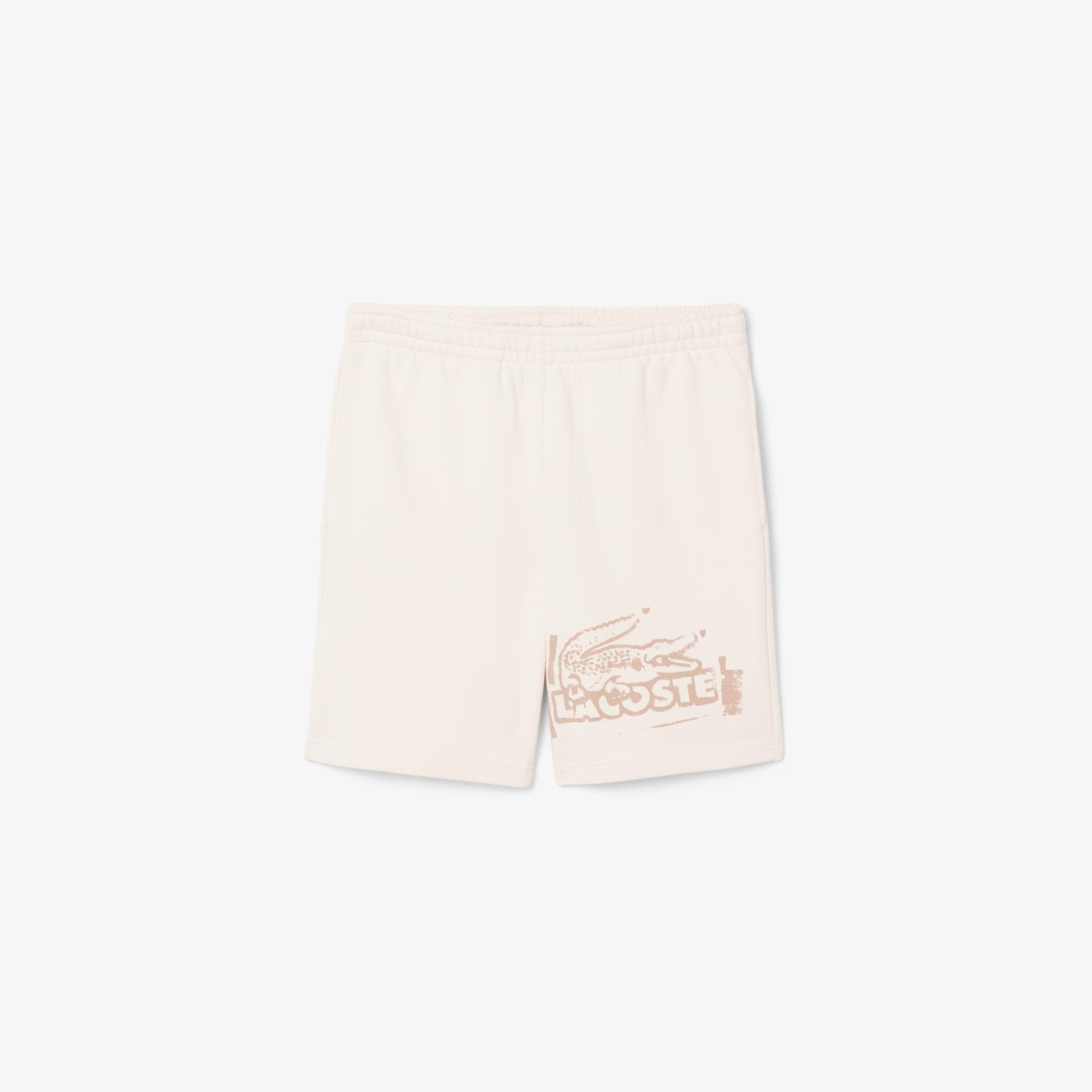Lacoste Erkek Regular Fit Baskılı Bej Şort