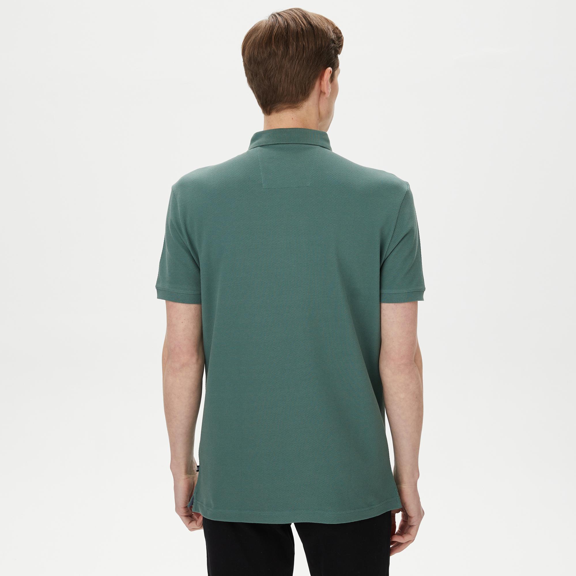 Nautica Erkek Yeşil Slim Fit Kısa Kollu Polo Yaka T-Shirt