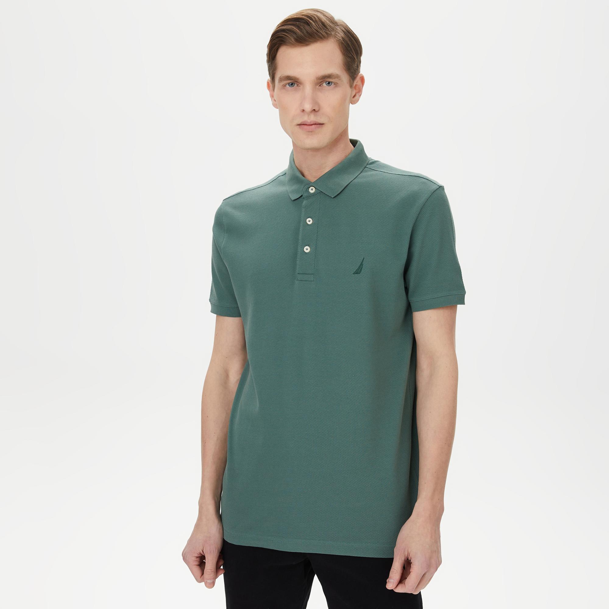 Nautica Erkek Yeşil Slim Fit Kısa Kollu Polo Yaka T-Shirt