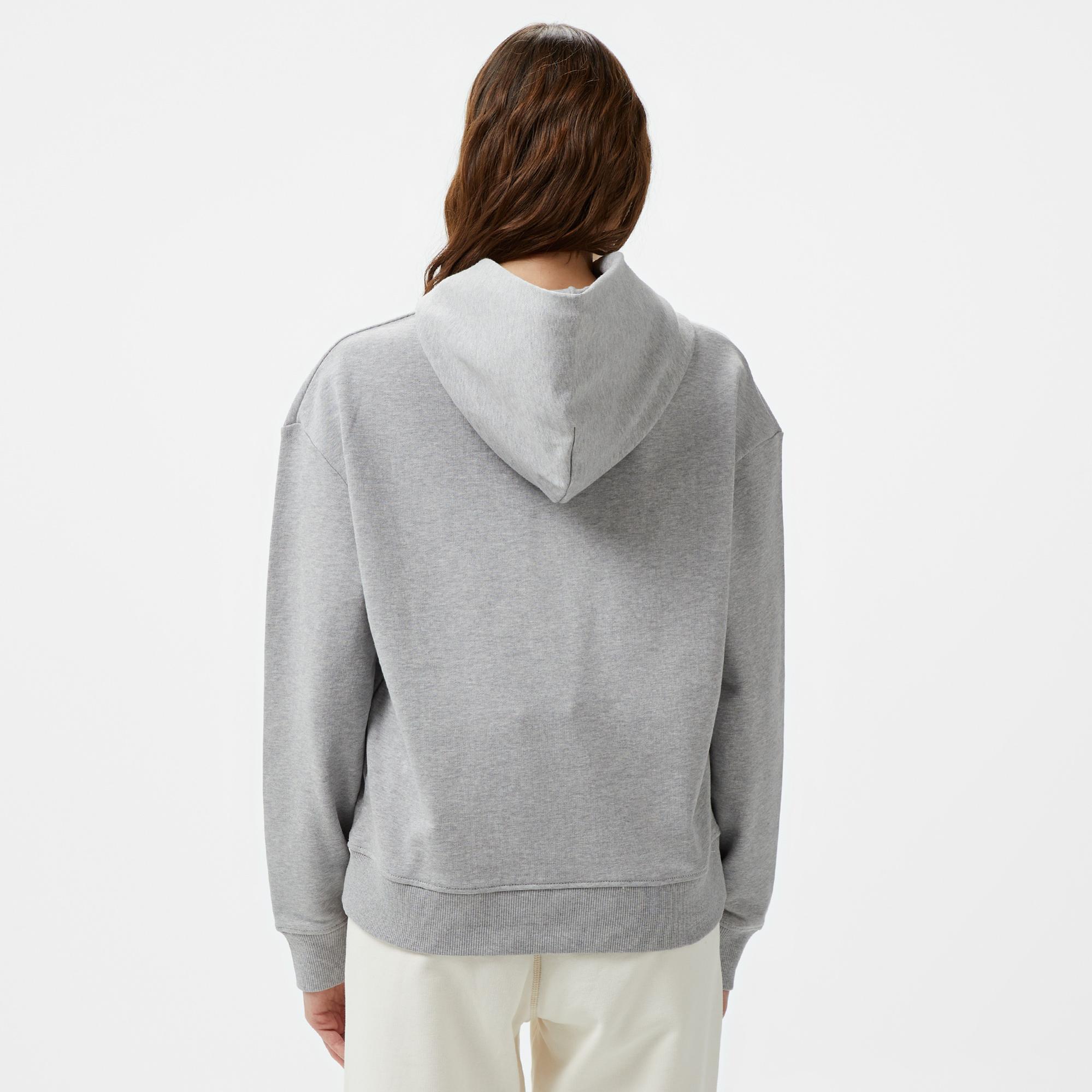 Calvin Klein Hero Logo Kadın Gri Hoodie