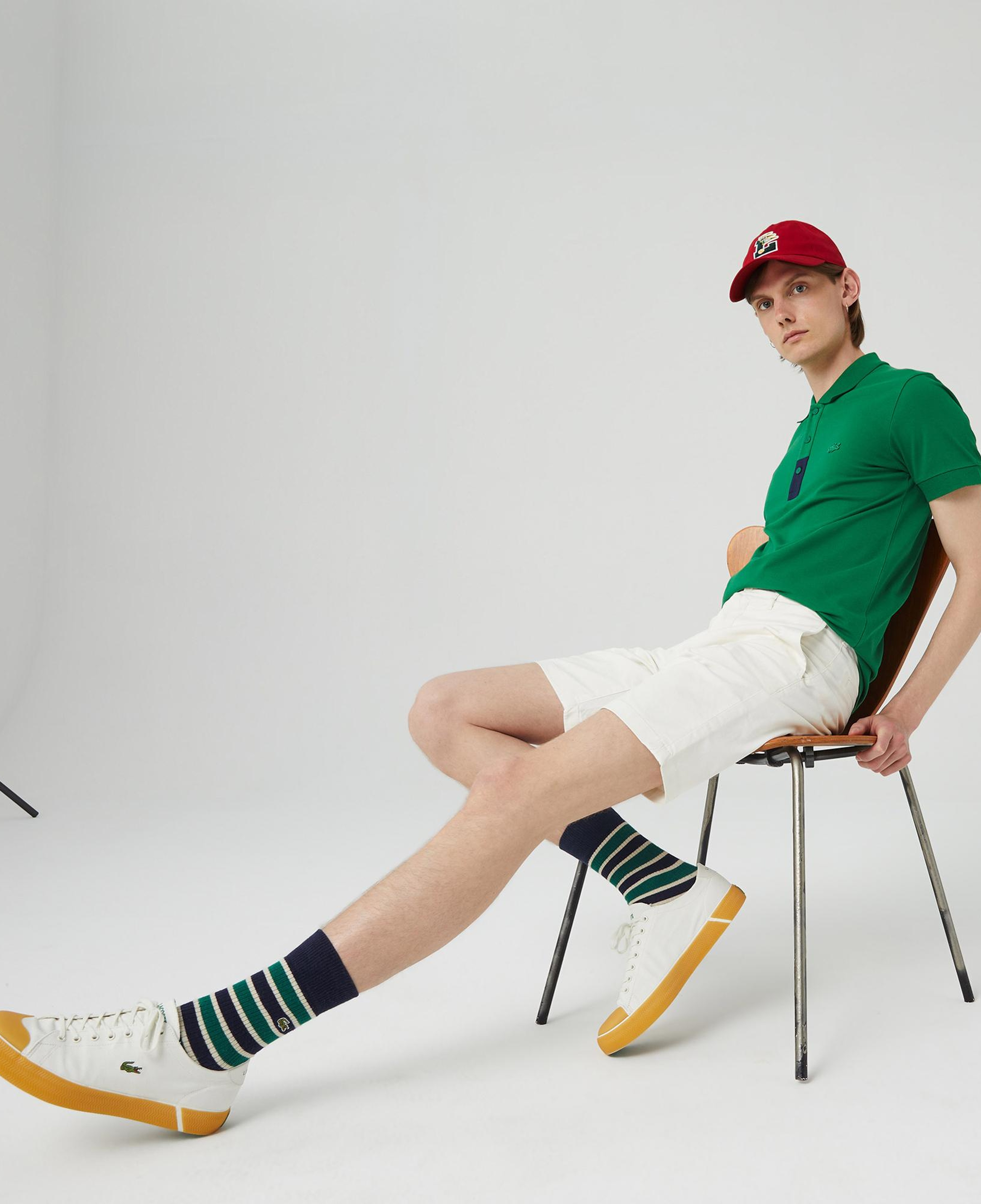 Erkek Slim Fit Krem Bermuda Şort