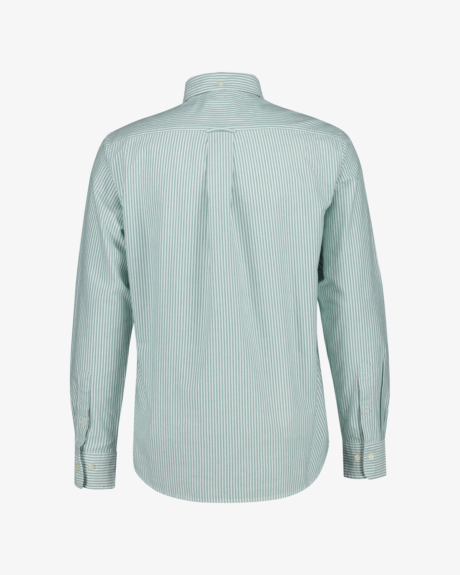 GANT Erkek Yeşil Regular Fit Çizgili Logolu Gömlek