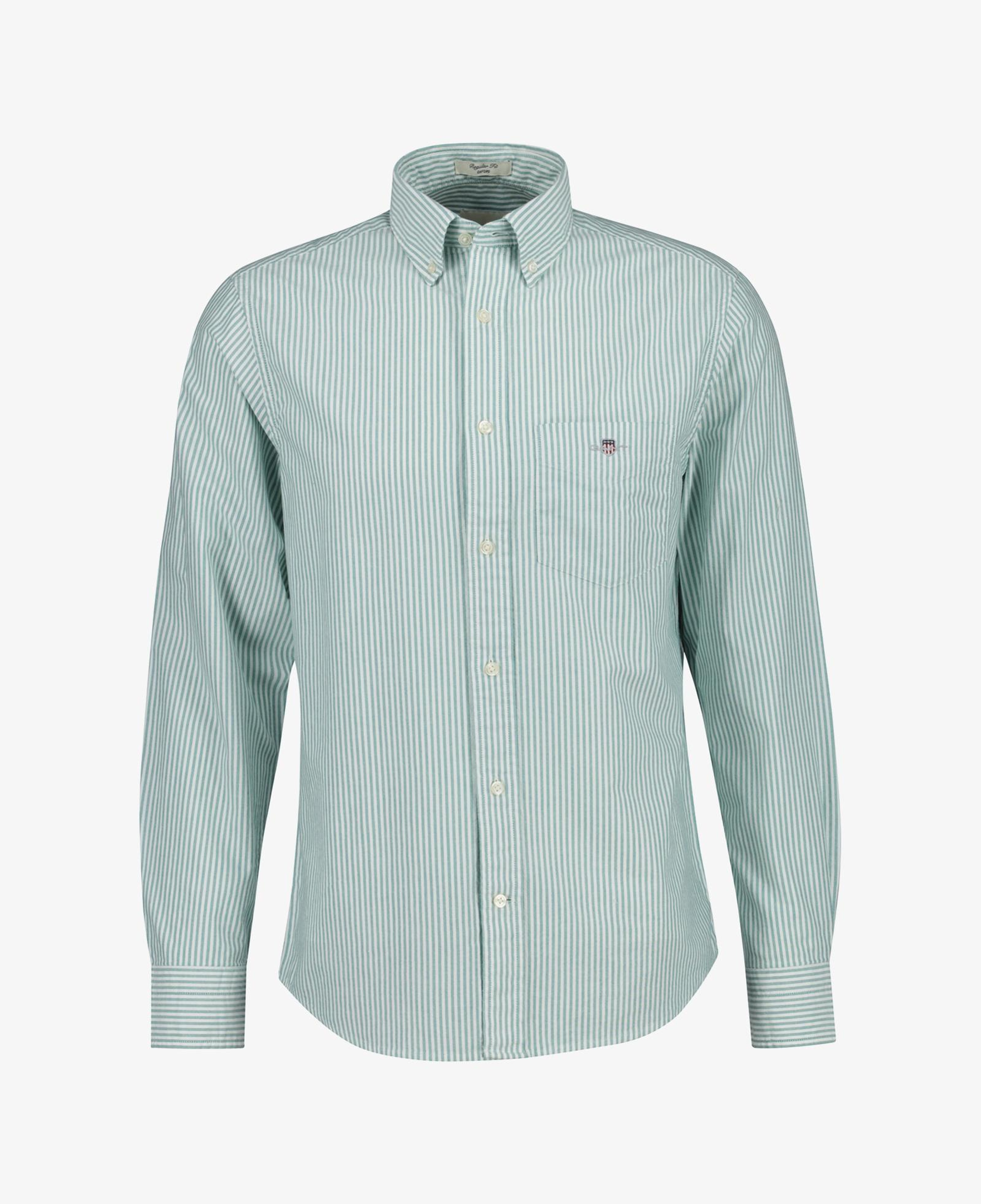 GANT Erkek Yeşil Regular Fit Çizgili Logolu Gömlek