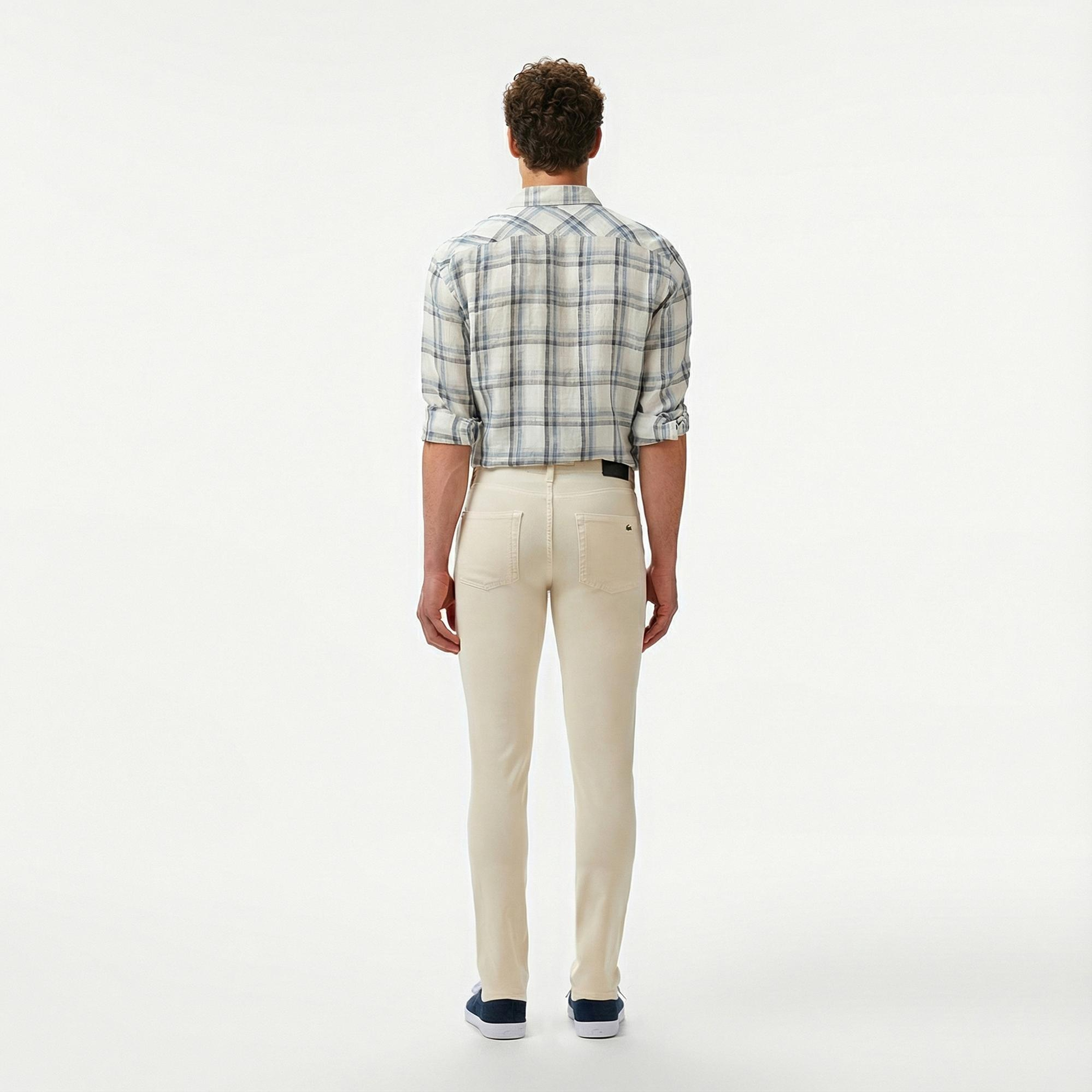 Lacoste Erkek Slim Fit Krem Jean Pantolon