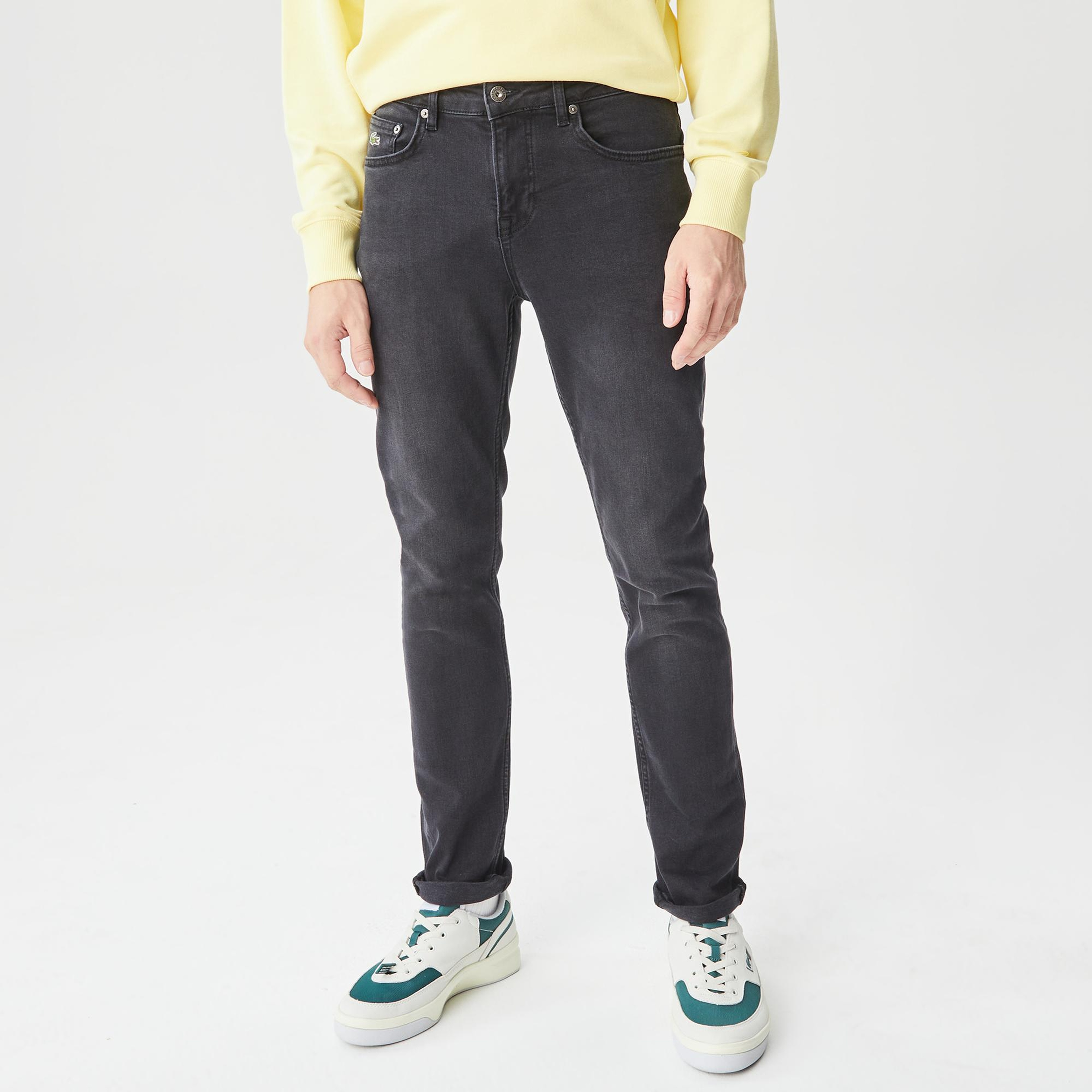 Lacoste Erkek Slim Fit Denim Gri Jean Pantolon